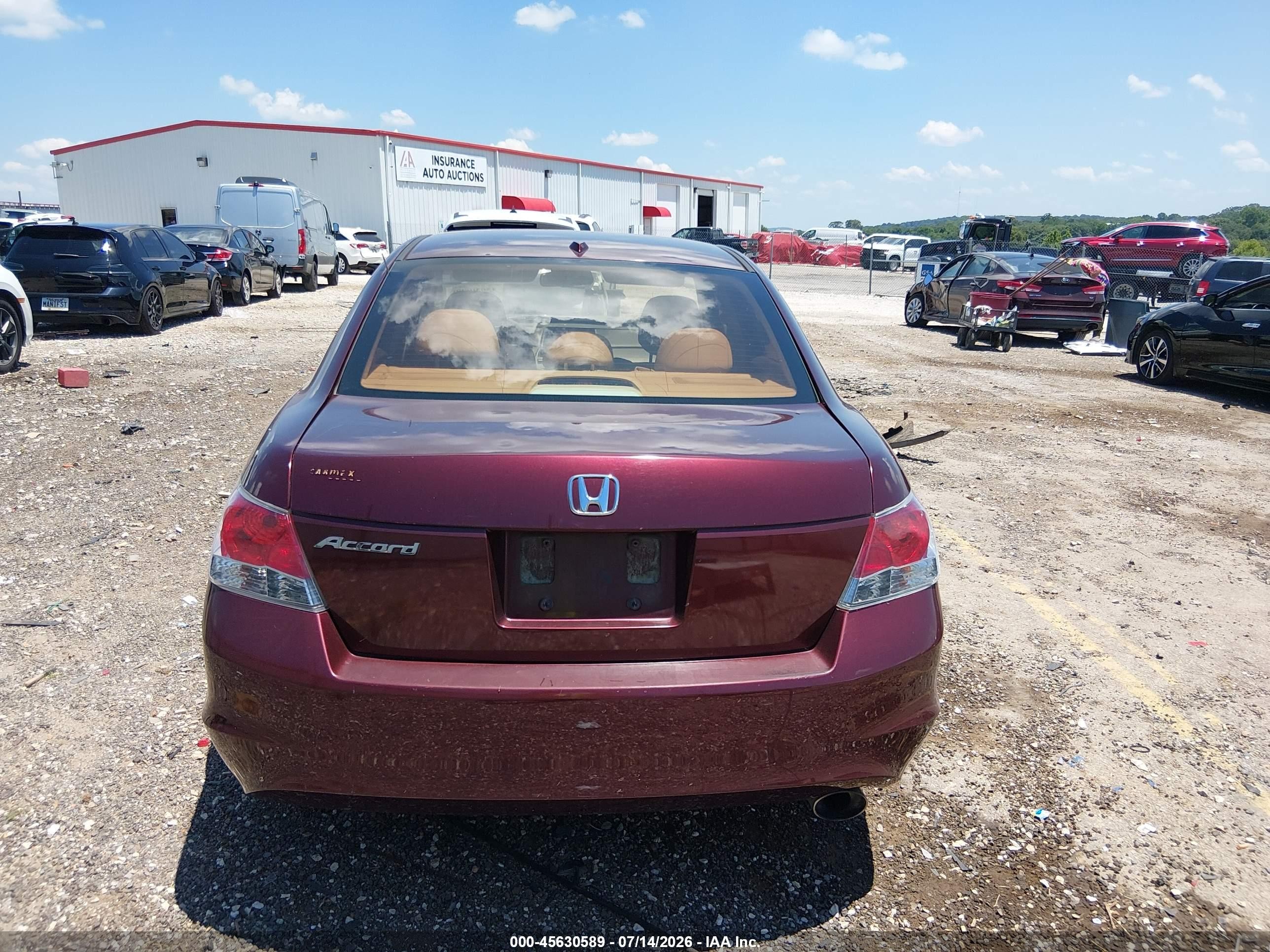 2010 Honda Accord 2.4 Ex-l Burgundy vin: 1HGCP2F83AA047537