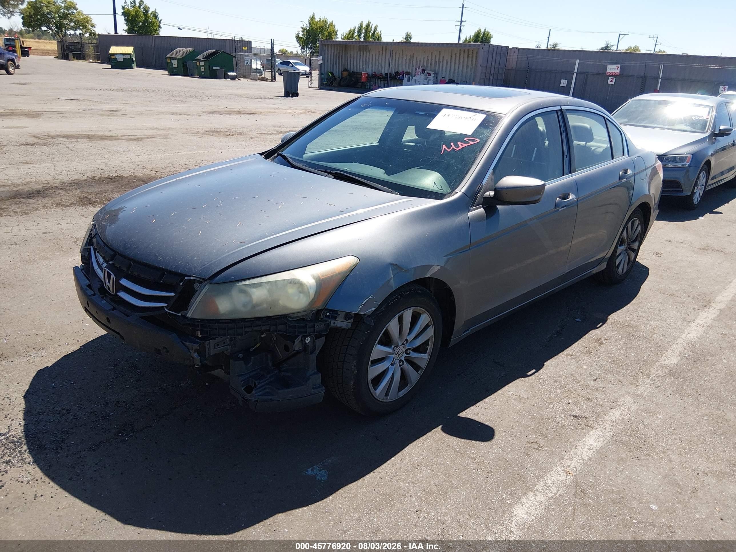 2011 Honda Accord 2.4 Ex-l Gray vin: 1HGCP2F83BA000705