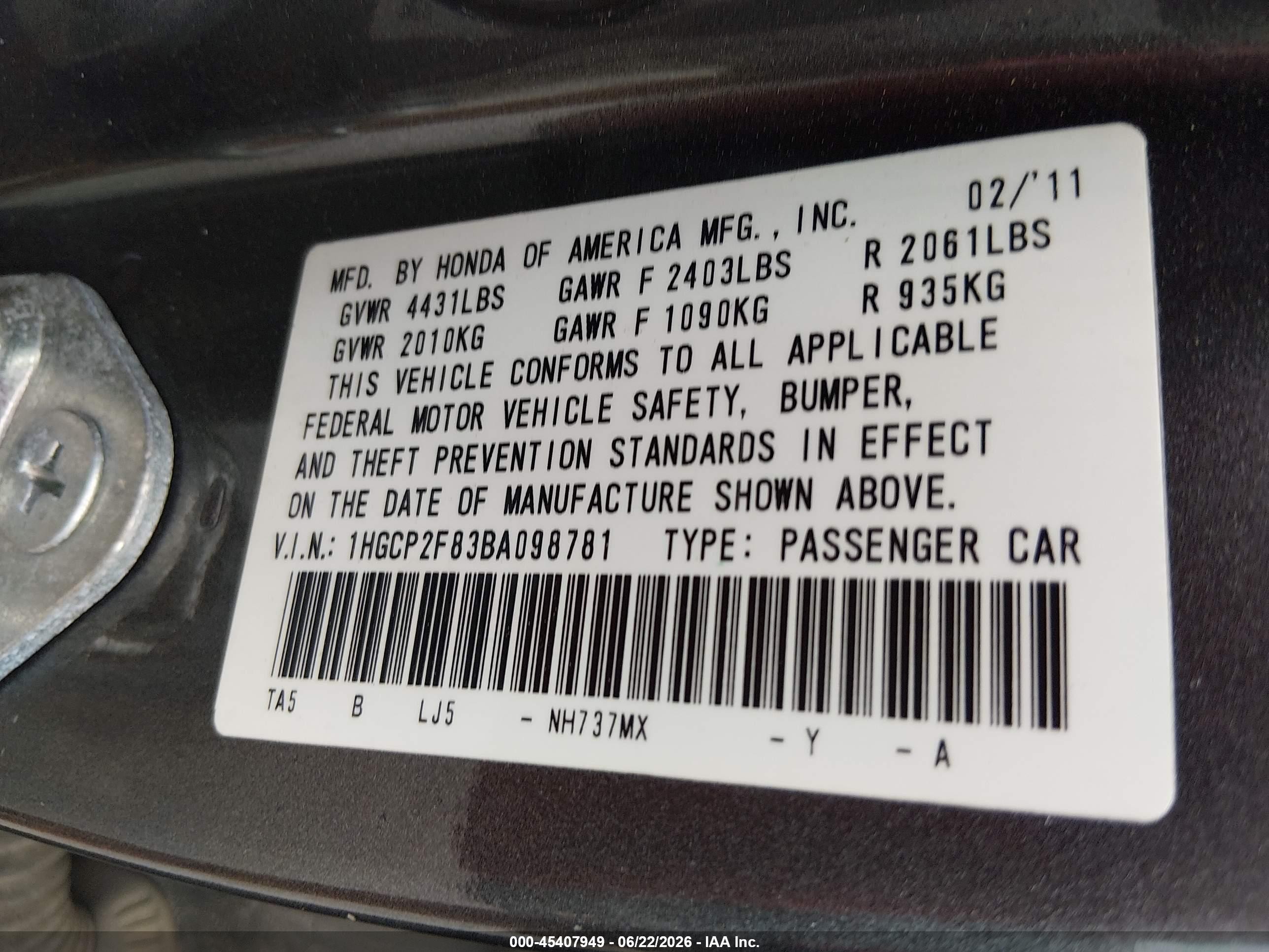 2011 Honda Accord 2.4 Ex-l Gray vin: 1HGCP2F83BA098781