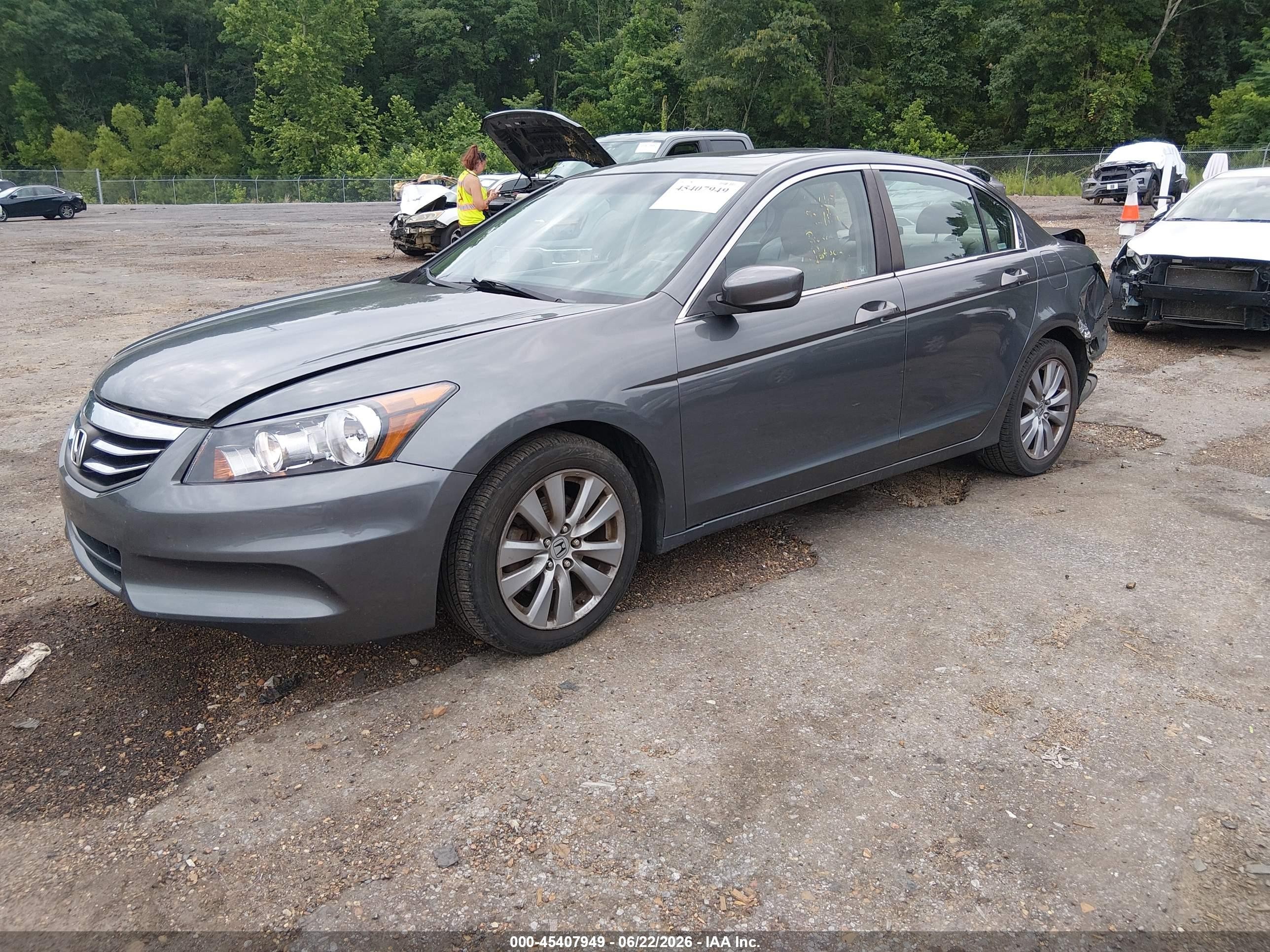 2011 Honda Accord 2.4 Ex-l Gray vin: 1HGCP2F83BA098781
