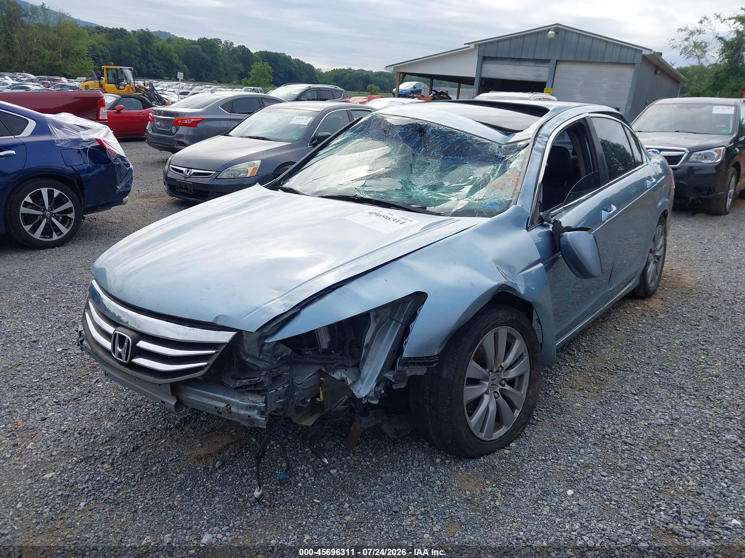 2011 Honda Accord 2.4 Ex-l Blue vin: 1HGCP2F83BA120729
