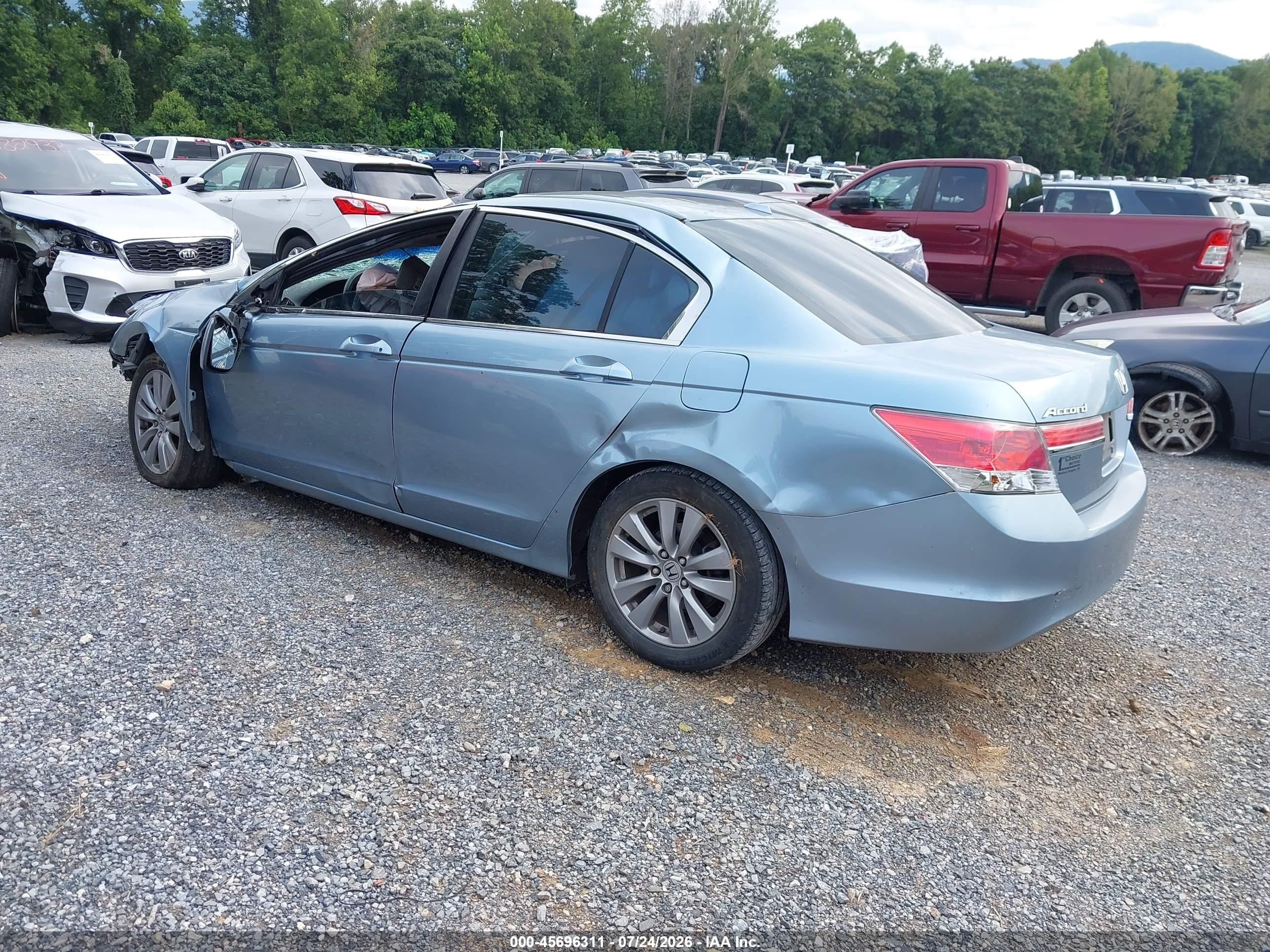 2011 Honda Accord 2.4 Ex-l Blue vin: 1HGCP2F83BA120729