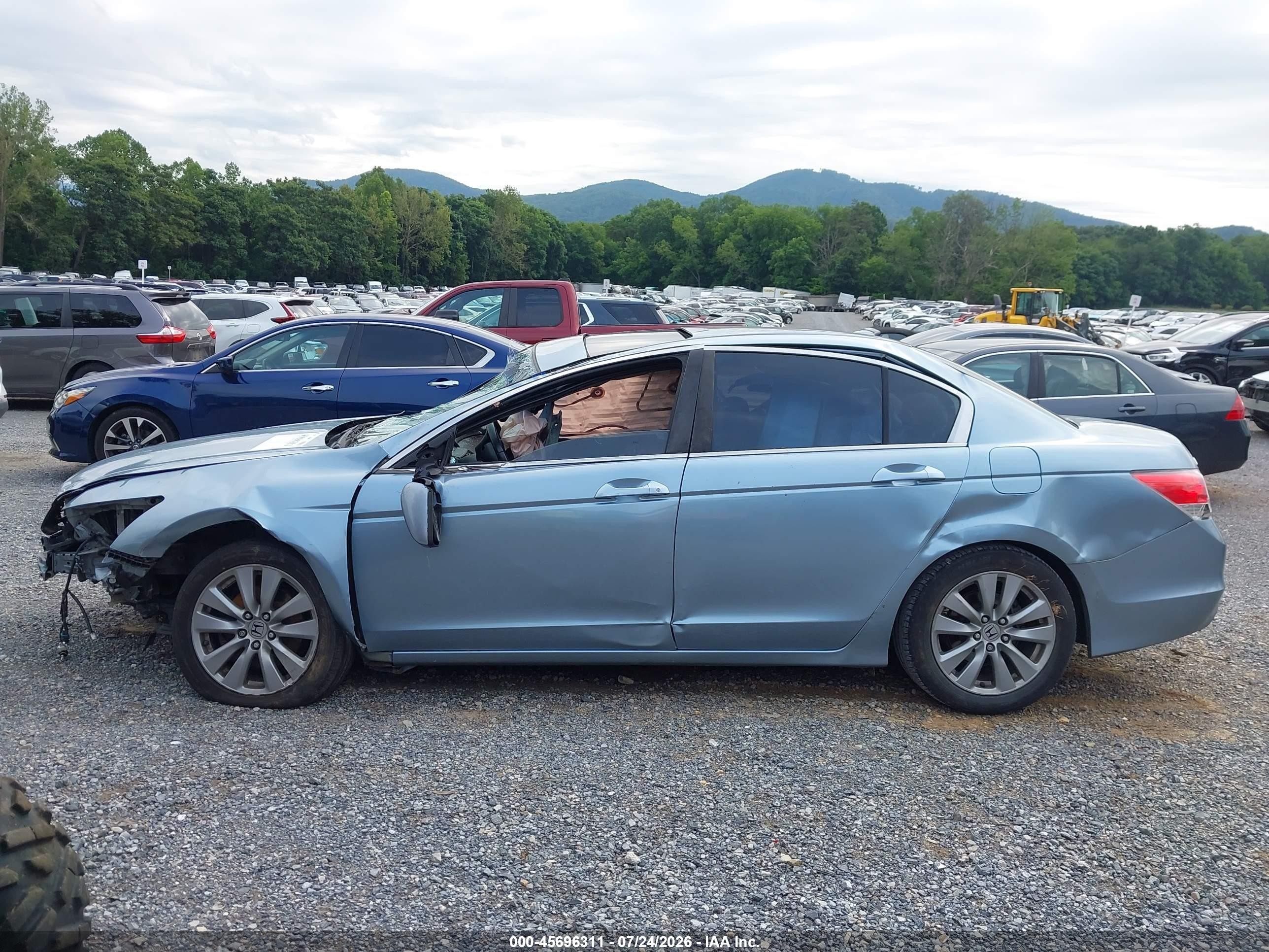 2011 Honda Accord 2.4 Ex-l Blue vin: 1HGCP2F83BA120729