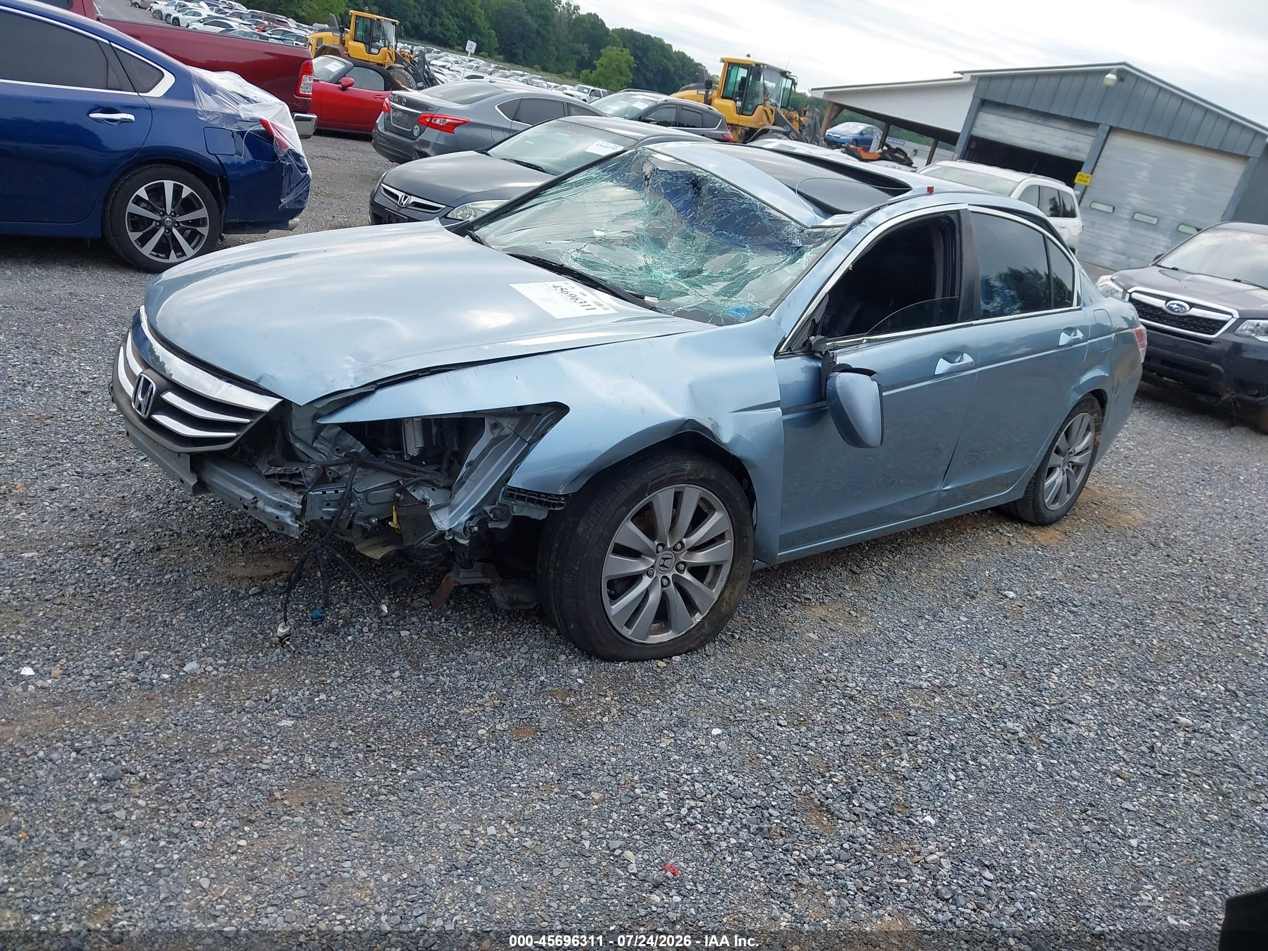 2011 Honda Accord 2.4 Ex-l Blue vin: 1HGCP2F83BA120729
