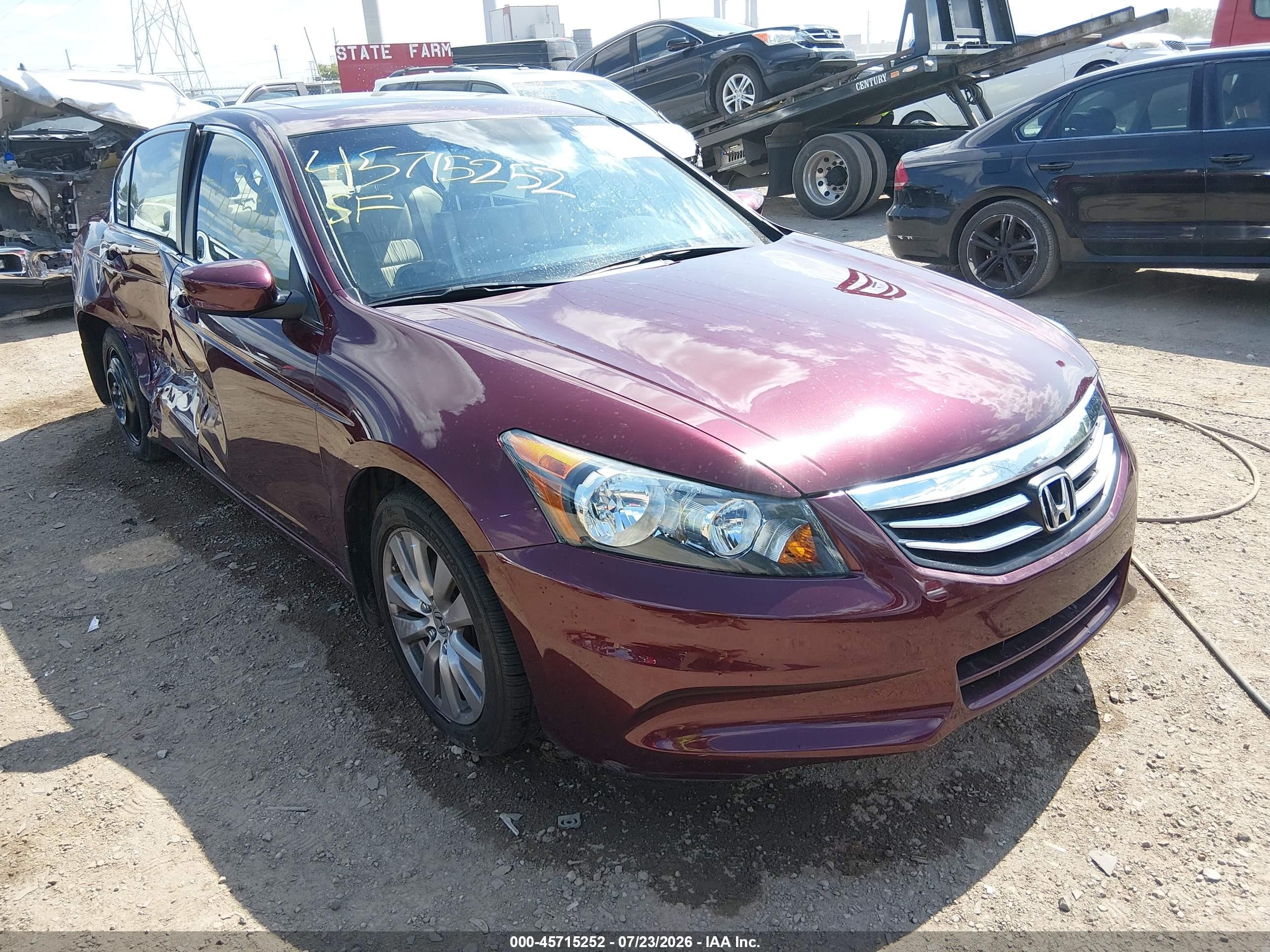 2012 Honda Accord 2.4 Ex-l Maroon vin: 1HGCP2F83CA085319