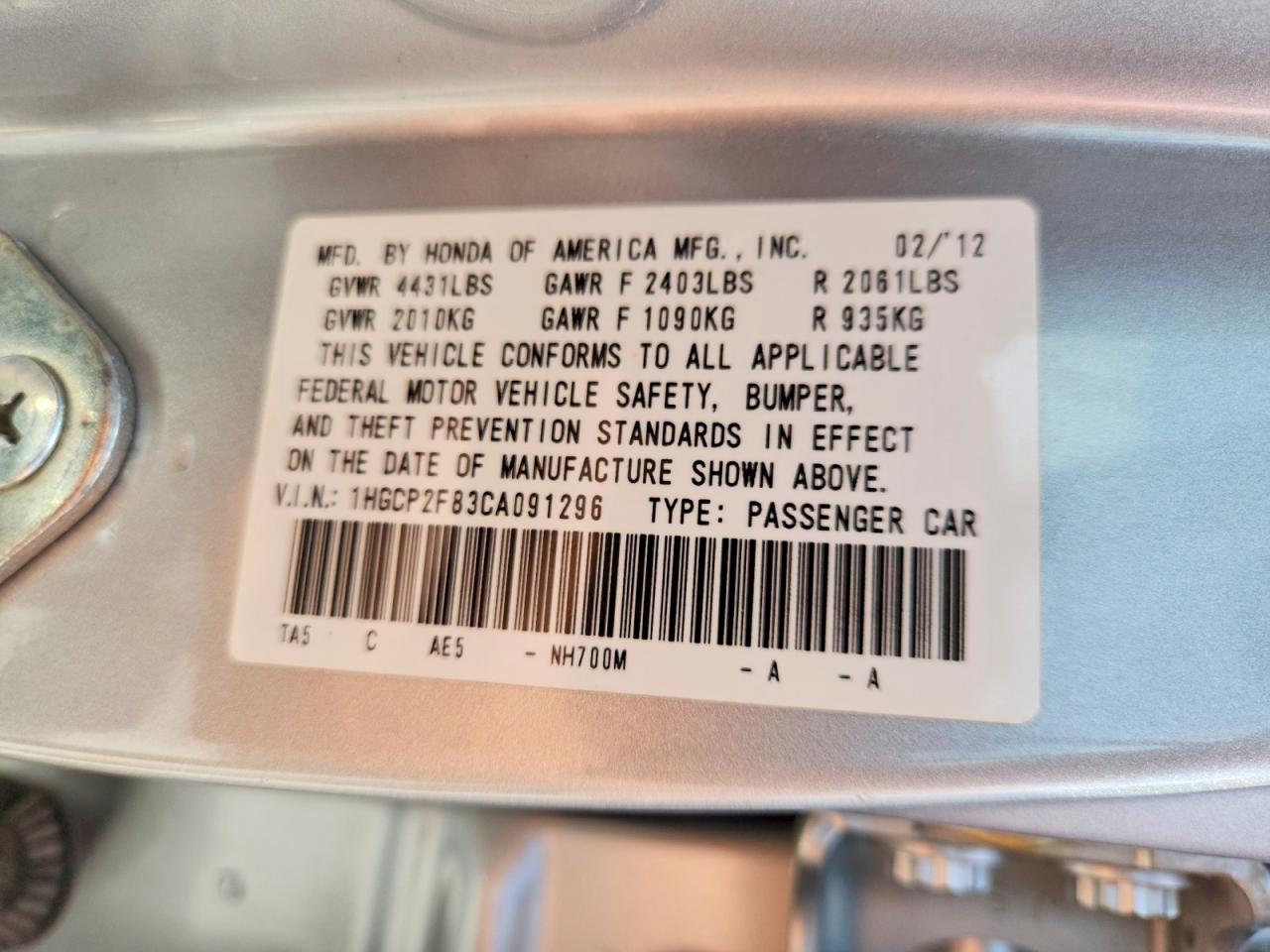2012 Honda Accord Exl Silver vin: 1HGCP2F83CA091296