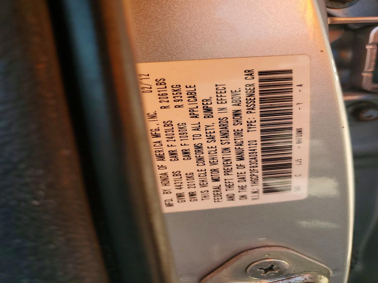 2012 Honda Accord Exl Silver vin: 1HGCP2F83CA094120