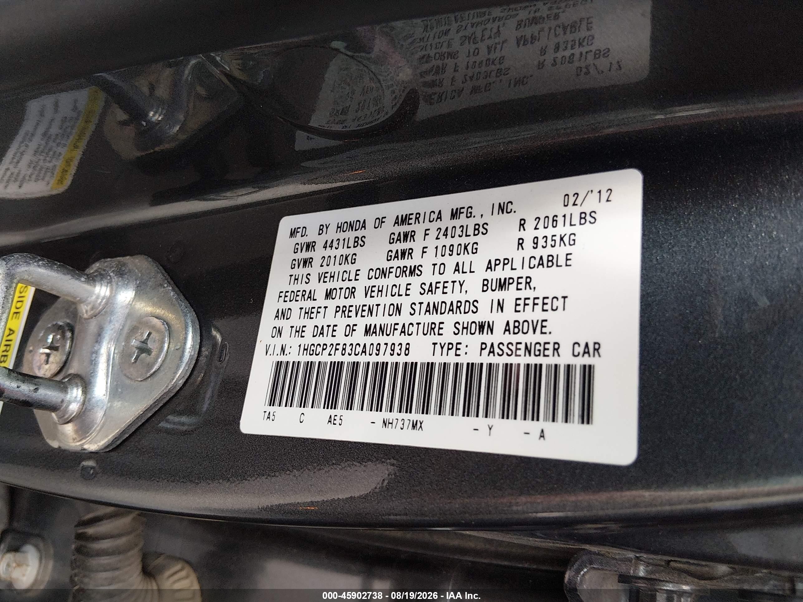 2012 Honda Accord 2.4 Ex-l Gray vin: 1HGCP2F83CA097938