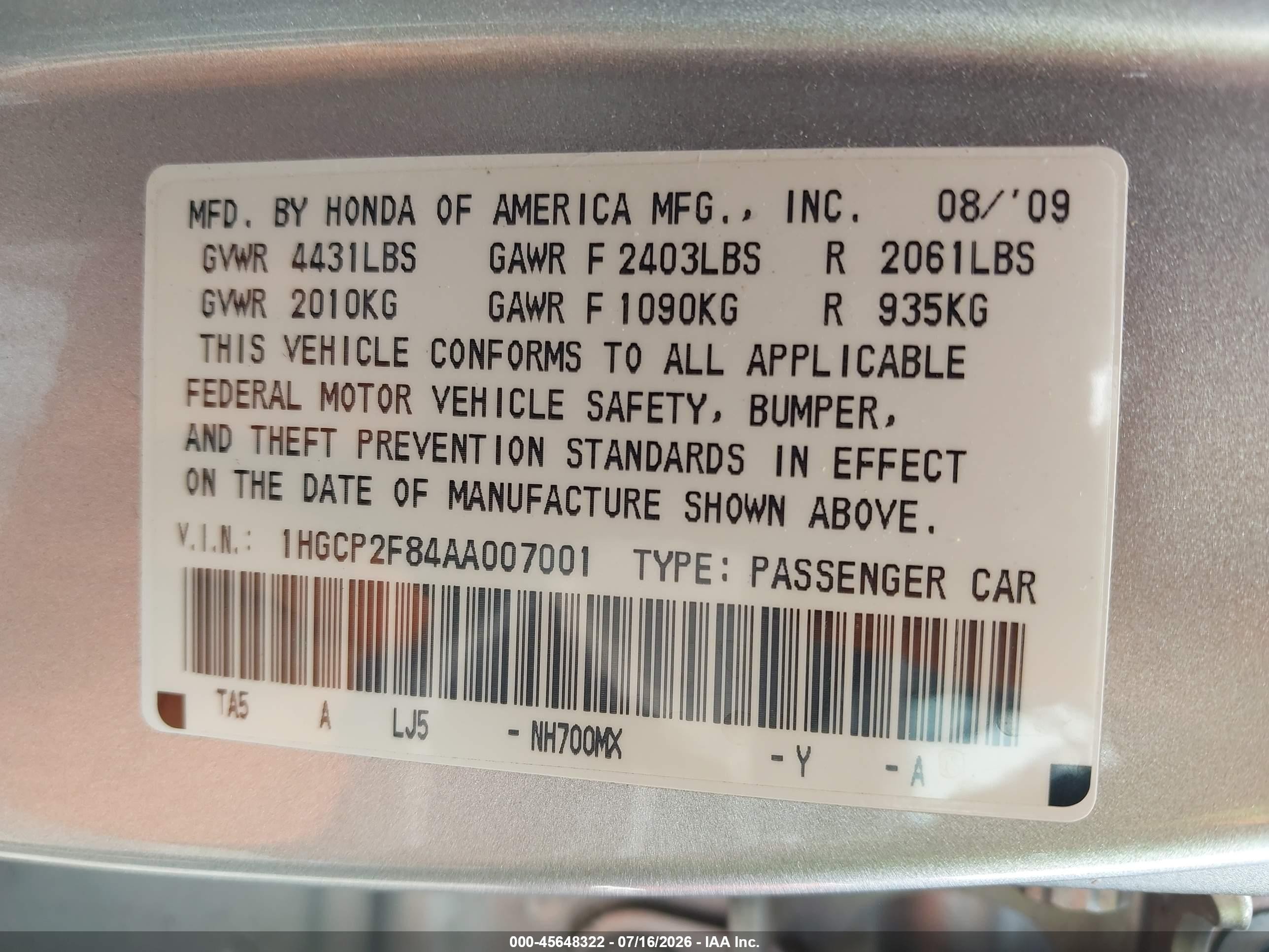 2010 Honda Accord 2.4 Ex-l Серебряный vin: 1HGCP2F84AA007001