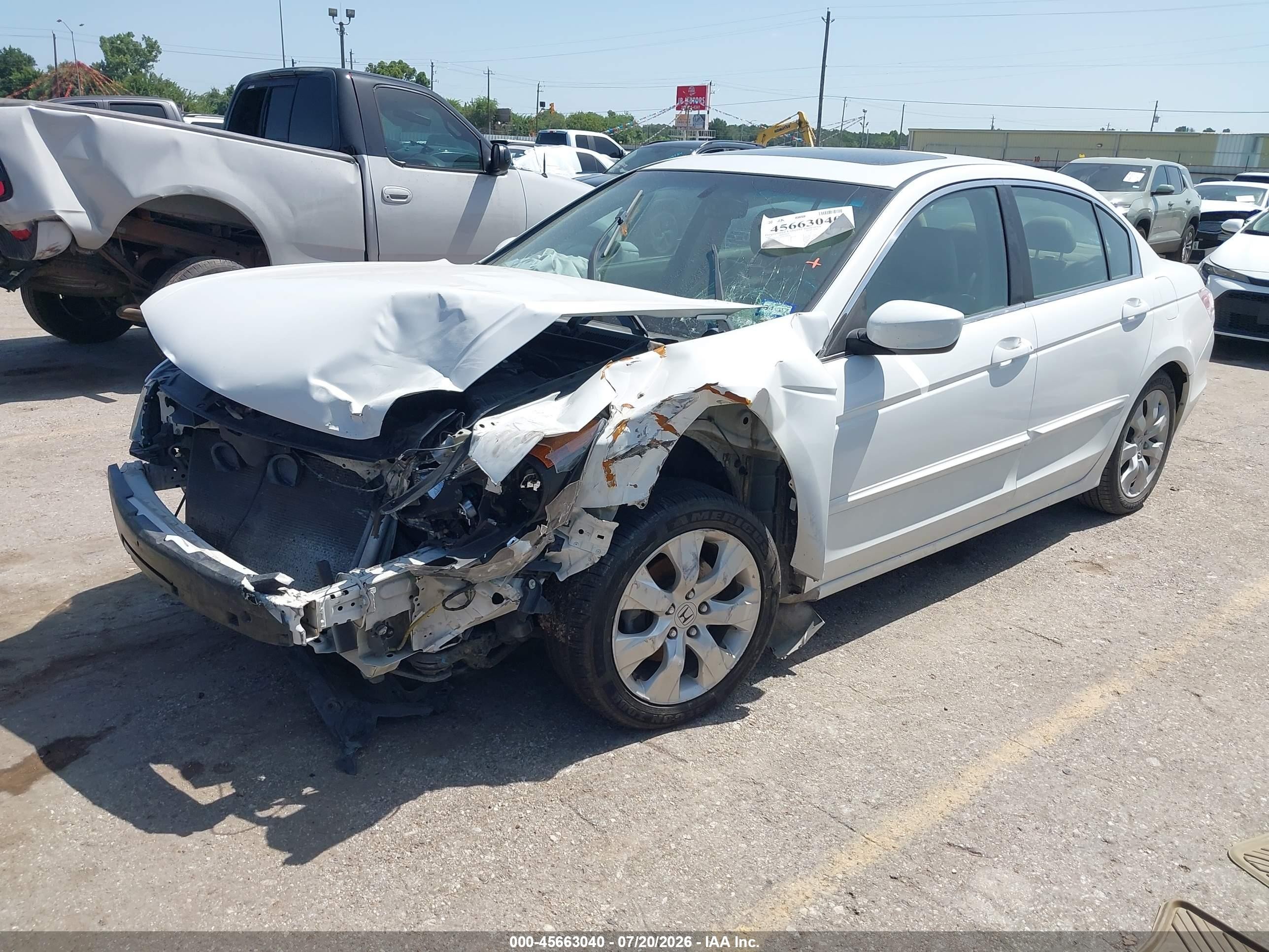2010 Honda Accord 2.4 Ex-l White vin: 1HGCP2F84AA190058