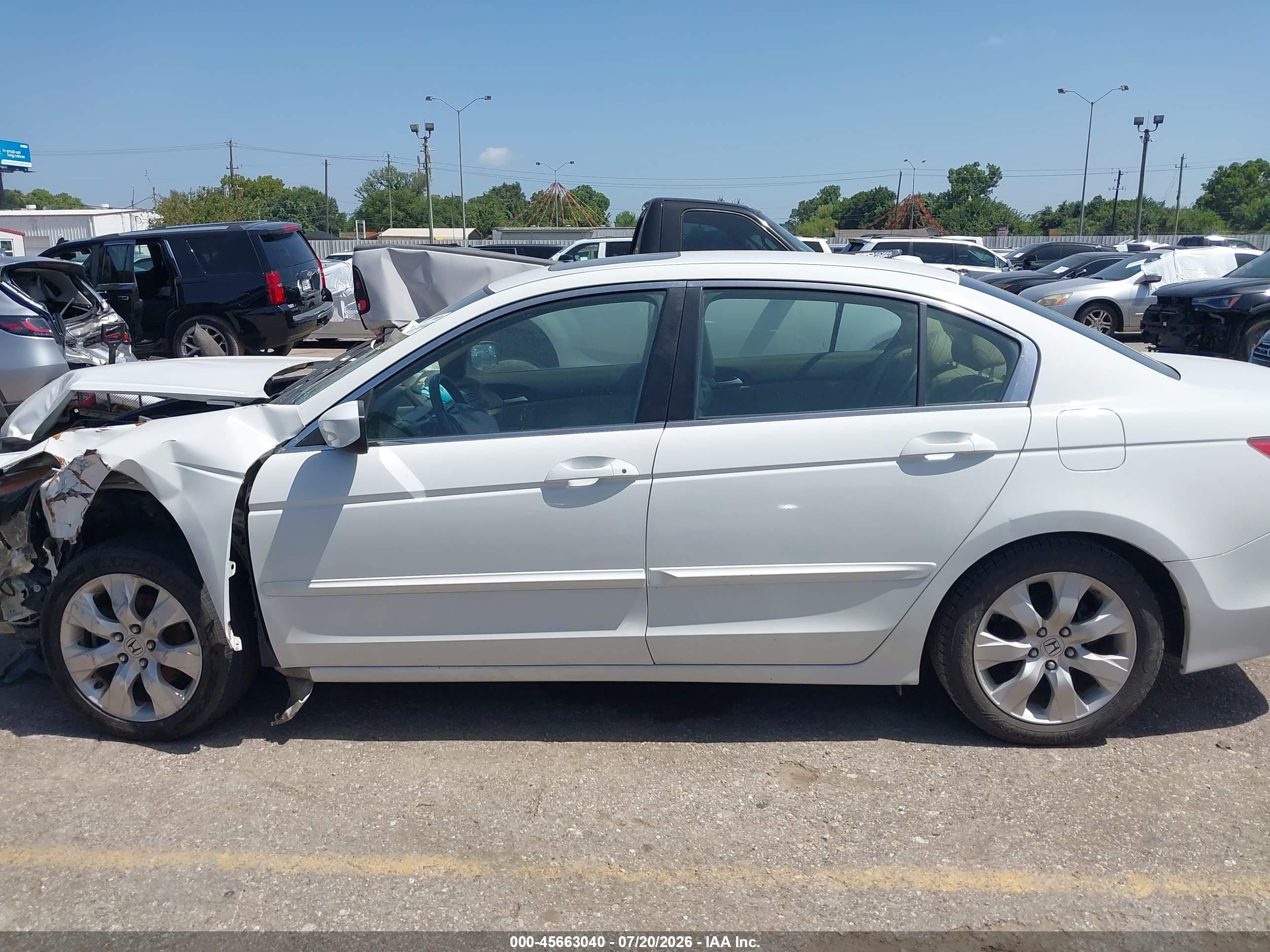 2010 Honda Accord 2.4 Ex-l White vin: 1HGCP2F84AA190058