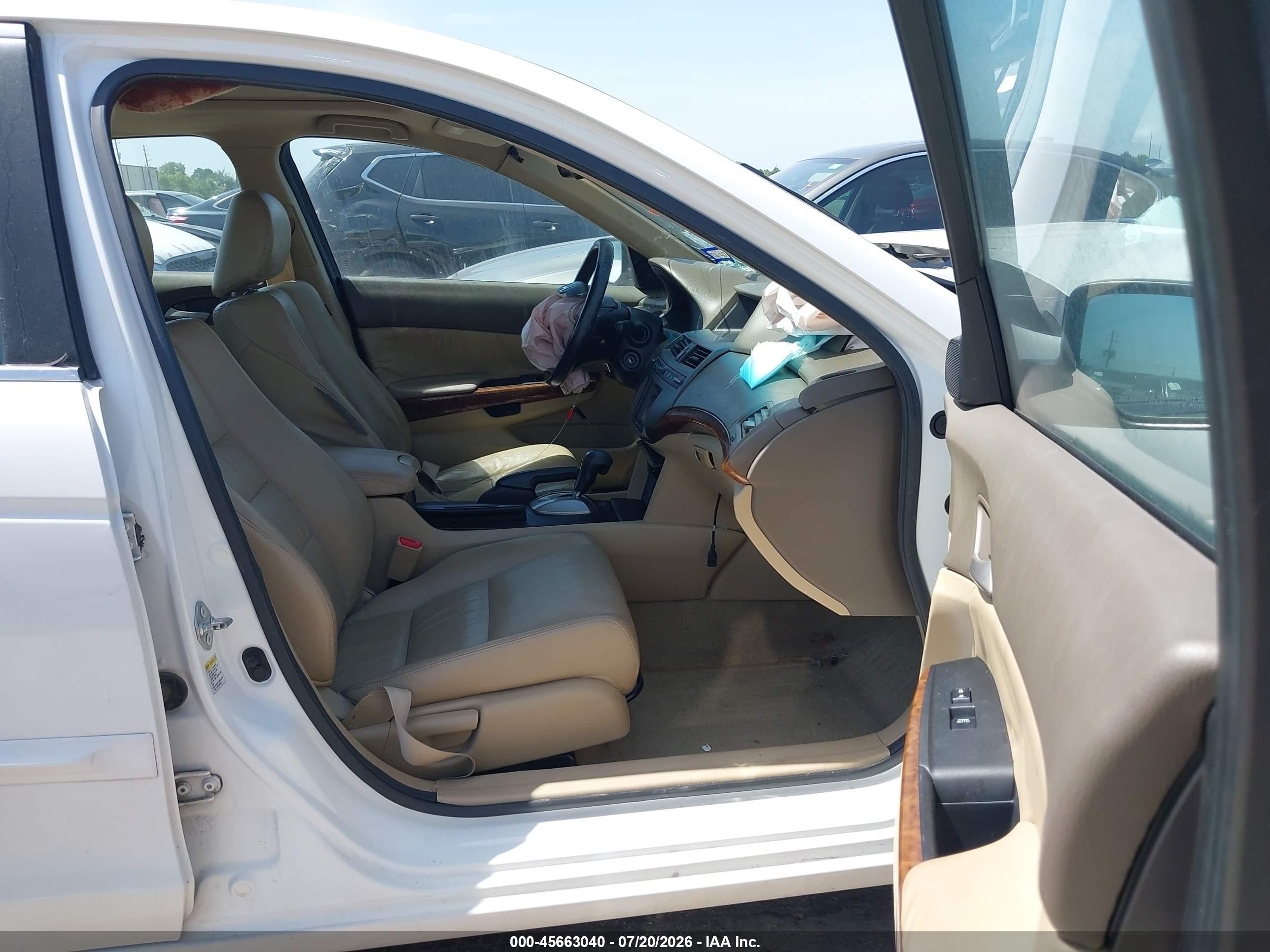 2010 Honda Accord 2.4 Ex-l White vin: 1HGCP2F84AA190058