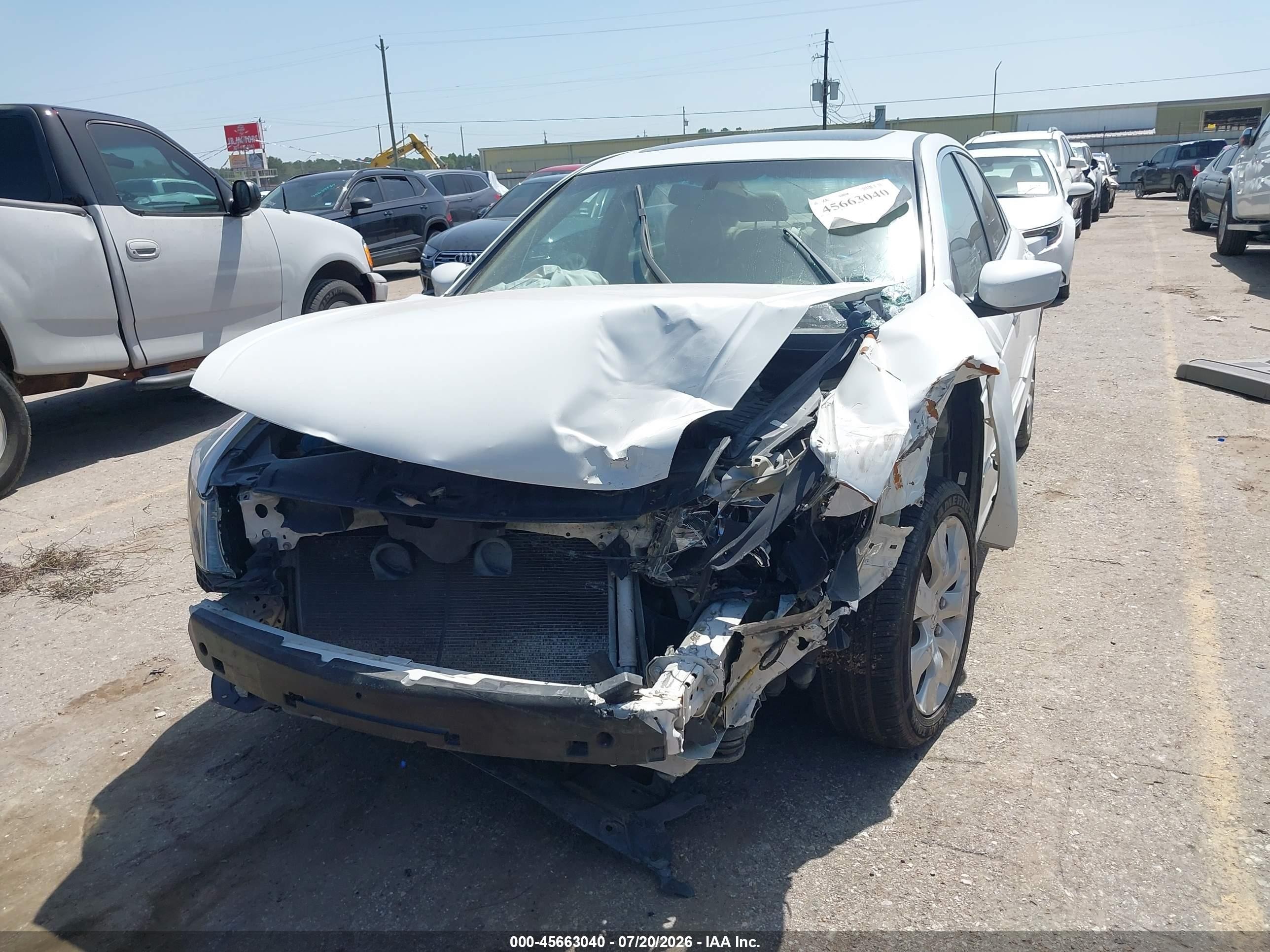 2010 Honda Accord 2.4 Ex-l White vin: 1HGCP2F84AA190058