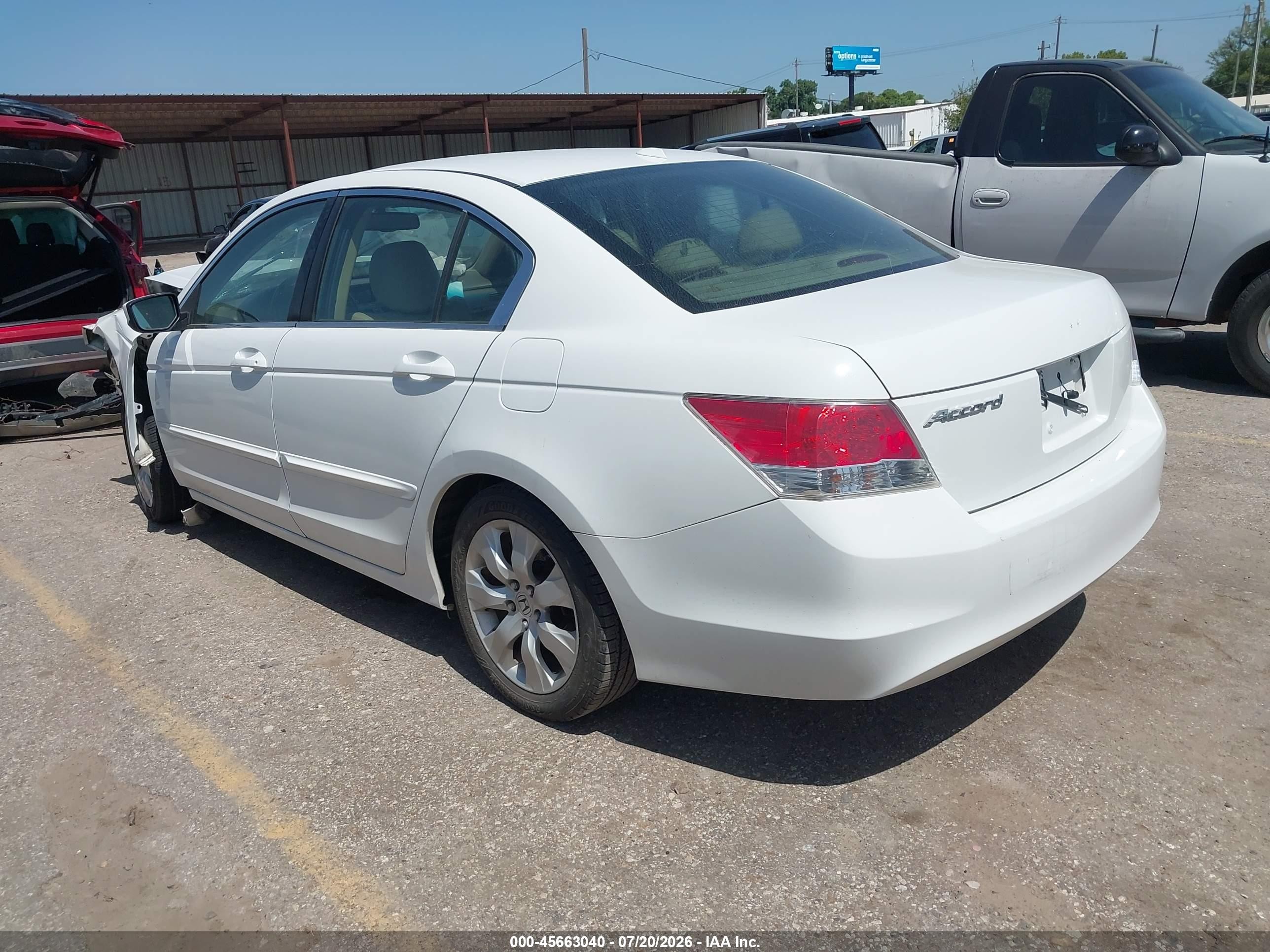 2010 Honda Accord 2.4 Ex-l White vin: 1HGCP2F84AA190058