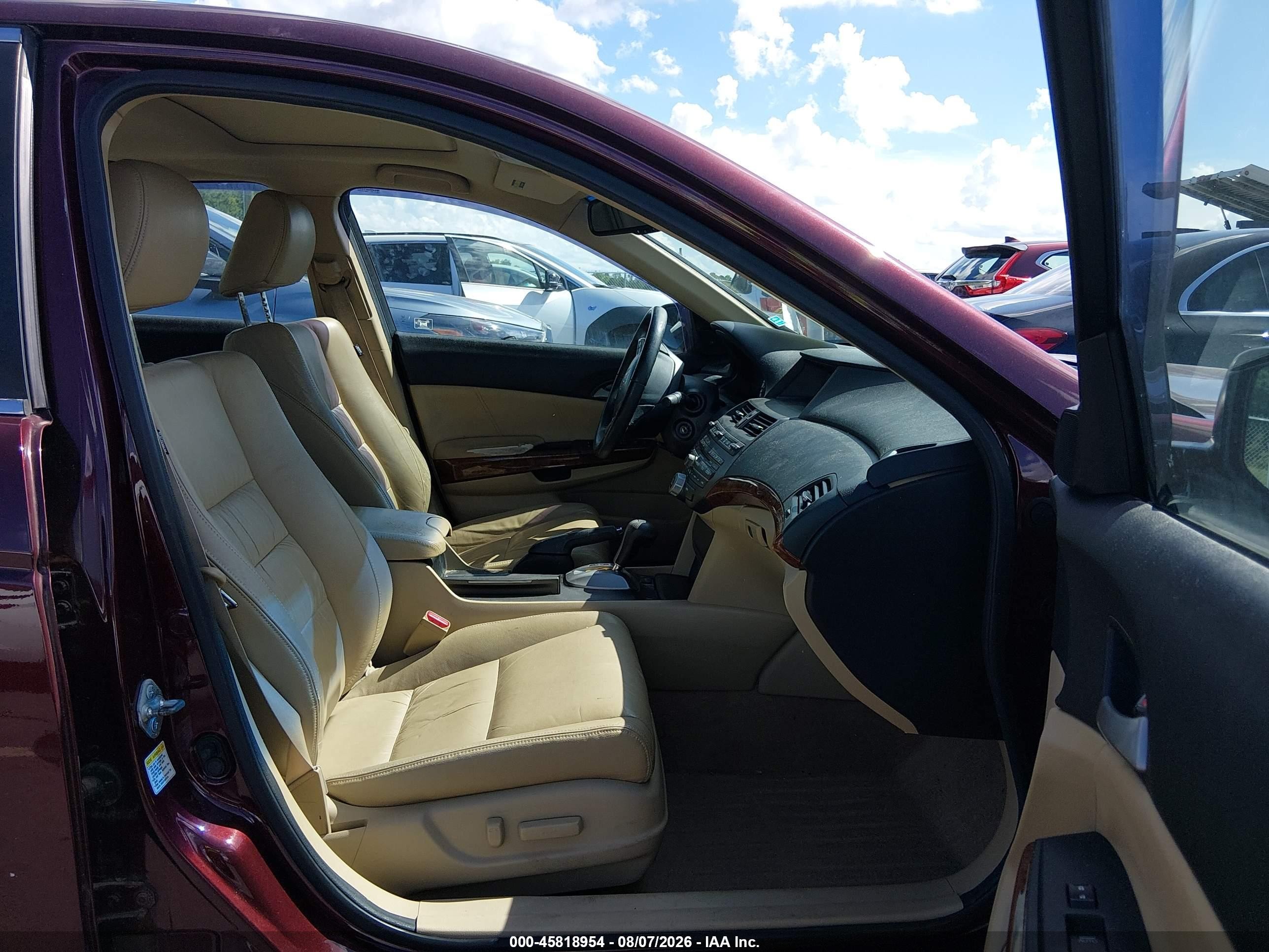 2011 Honda Accord 2.4 Ex-l Бордовый vin: 1HGCP2F84BA009350