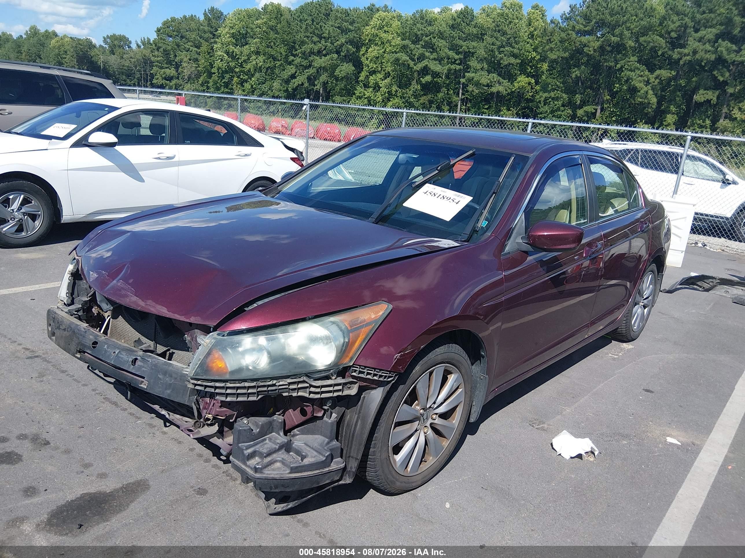 2011 Honda Accord 2.4 Ex-l Бордовый vin: 1HGCP2F84BA009350