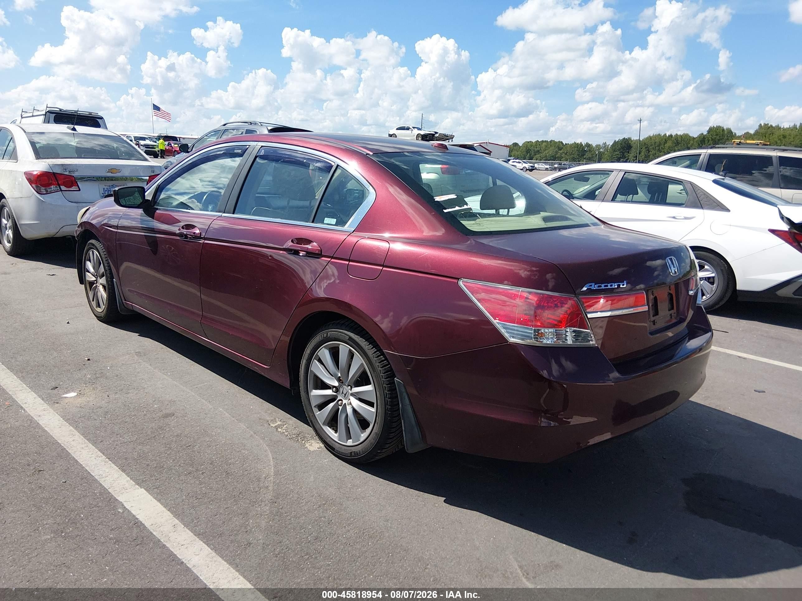 2011 Honda Accord 2.4 Ex-l Бордовый vin: 1HGCP2F84BA009350