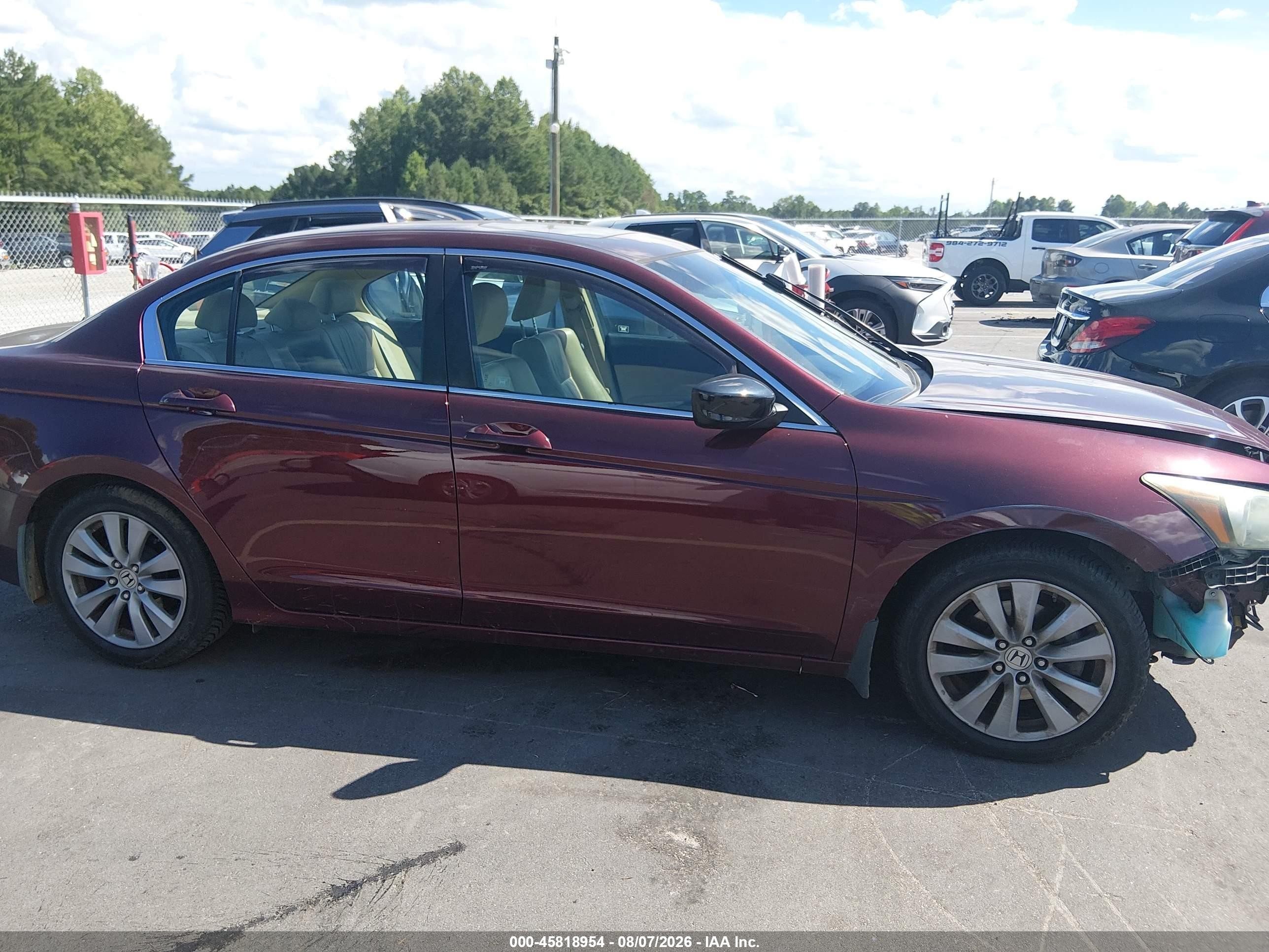 2011 Honda Accord 2.4 Ex-l Бордовый vin: 1HGCP2F84BA009350