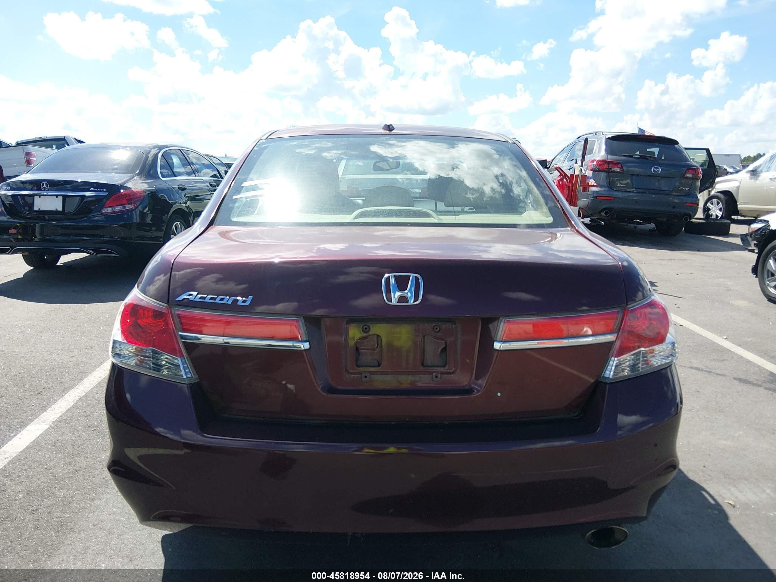 2011 Honda Accord 2.4 Ex-l Бордовый vin: 1HGCP2F84BA009350