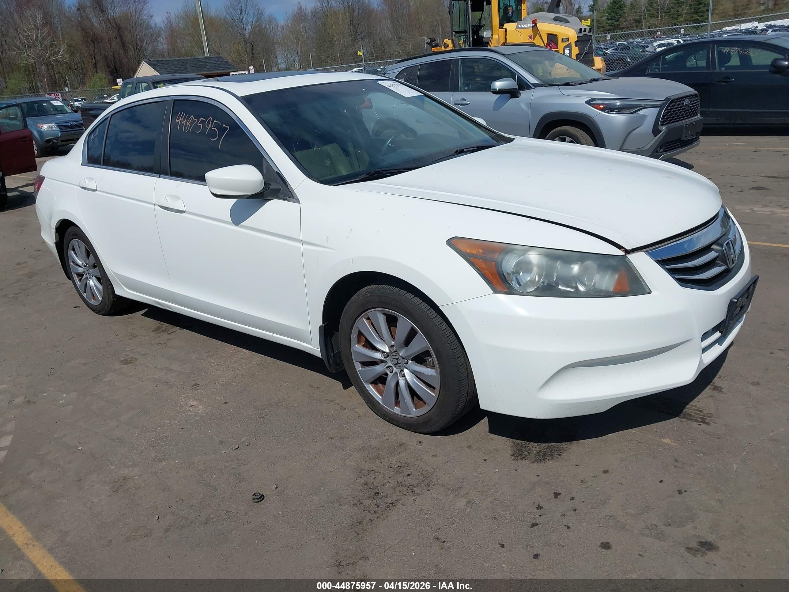 2011 Honda Accord 2.4 Ex-l White vin: 1HGCP2F84BA038542