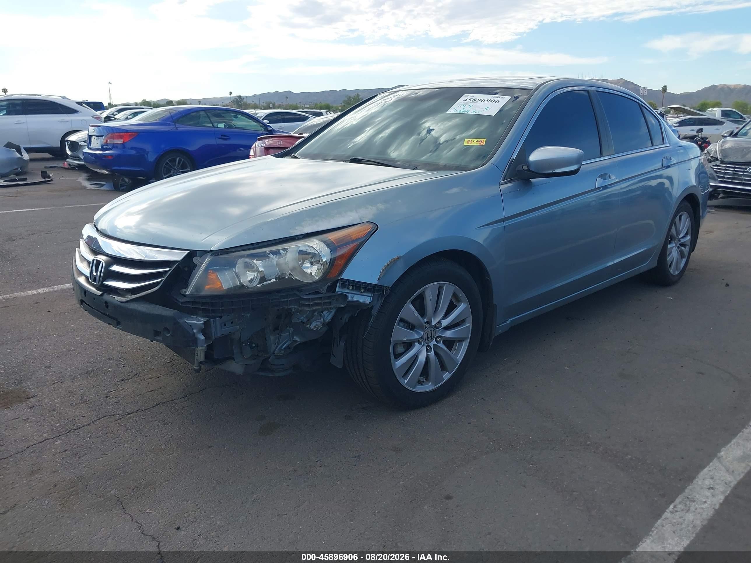 2011 Honda Accord 2.4 Ex-l Blue vin: 1HGCP2F84BA041246