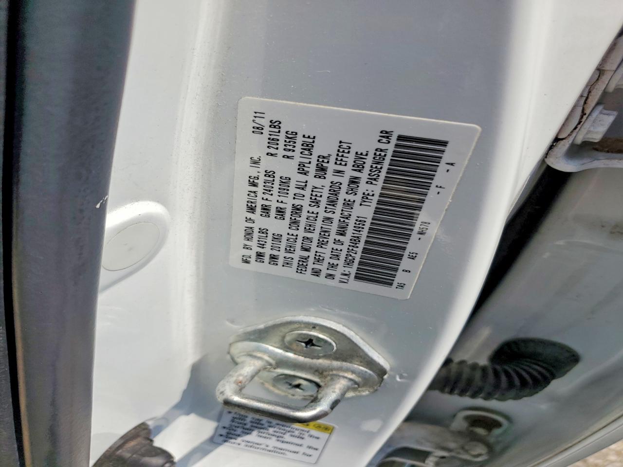 2011 Honda Accord Exl White vin: 1HGCP2F84BA149561