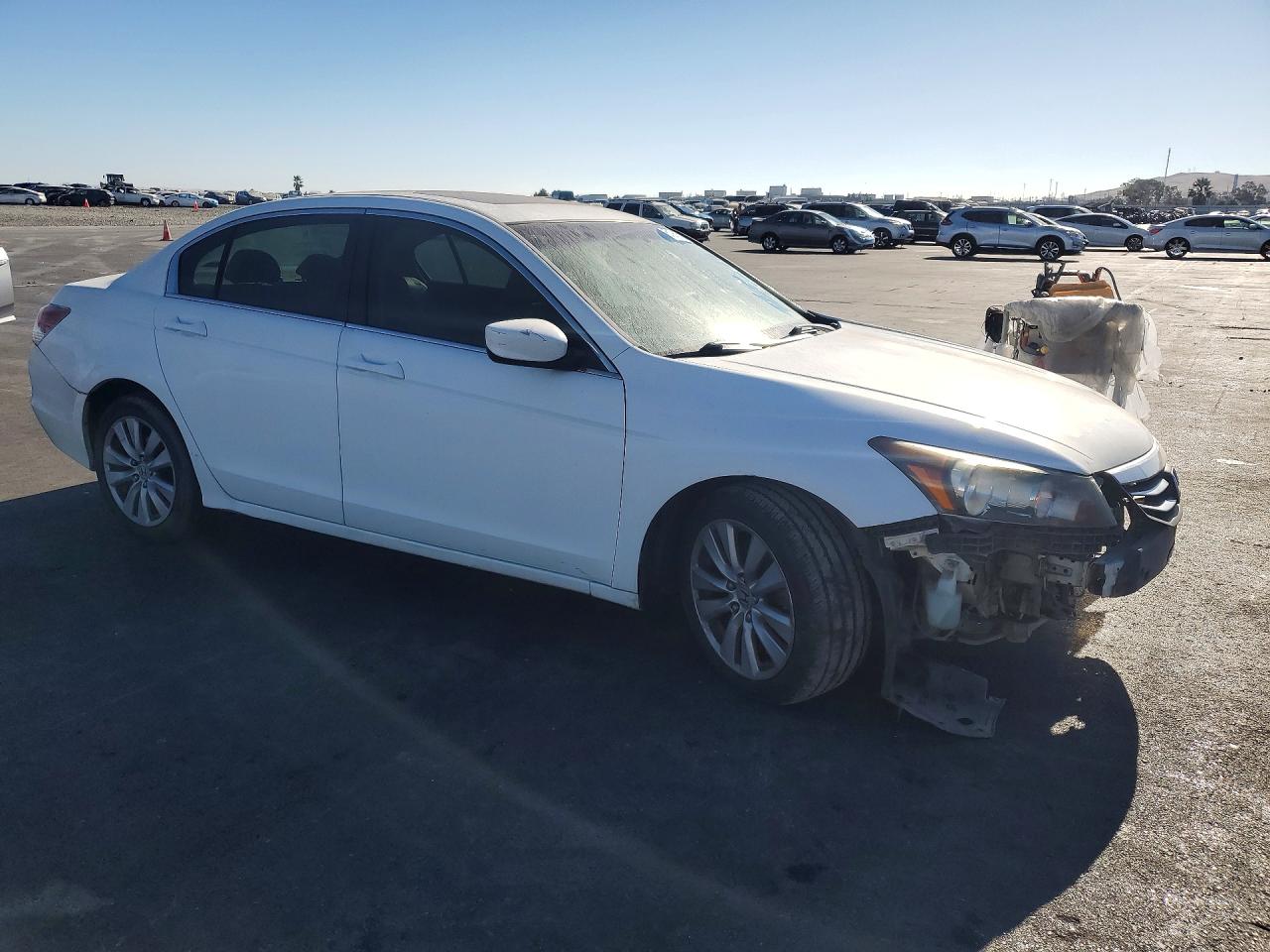 2012 Honda Accord Exl White vin: 1HGCP2F84CA215866