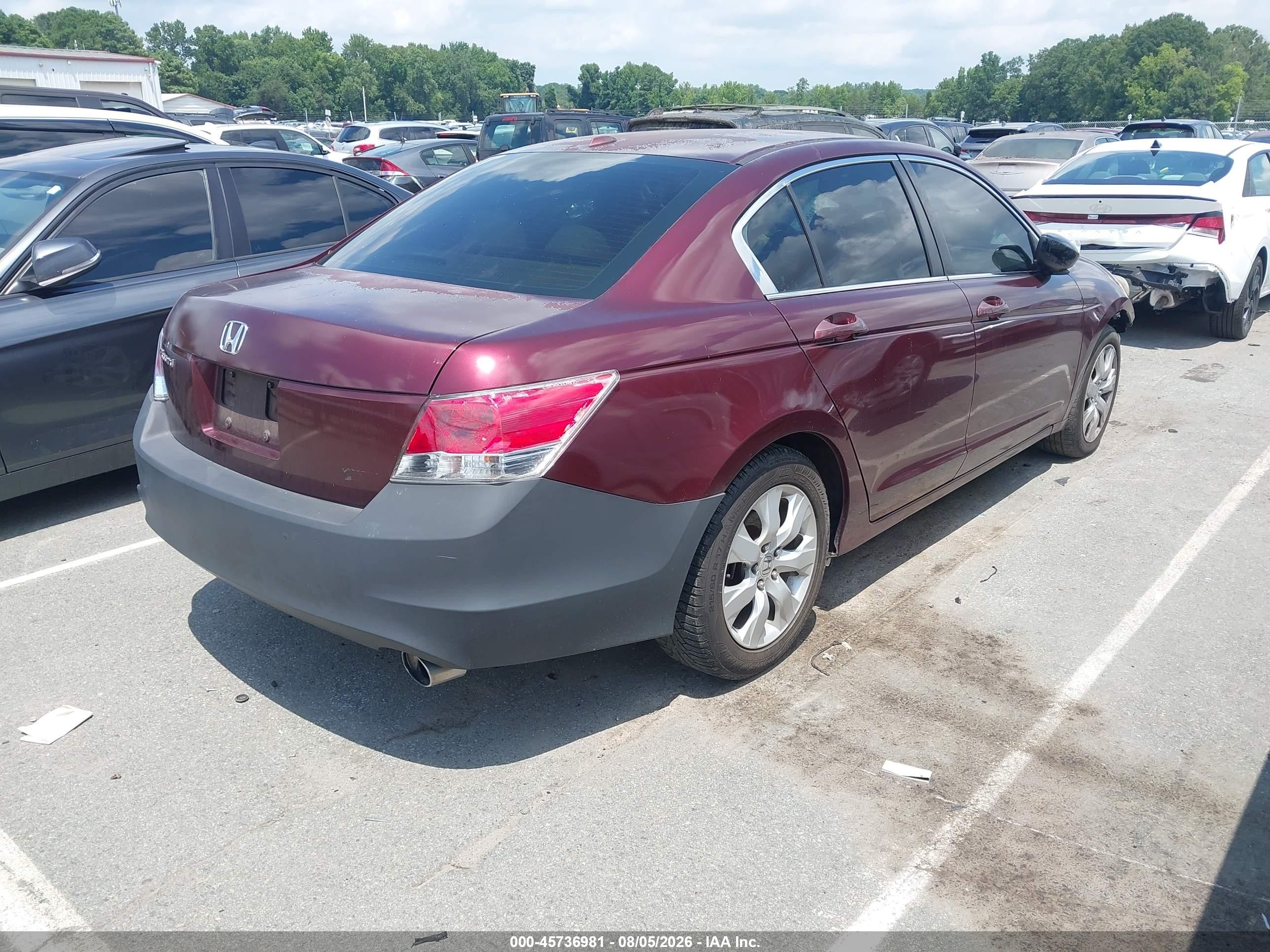 2010 Honda Accord 2.4 Ex-l Бордовый vin: 1HGCP2F85AA025247