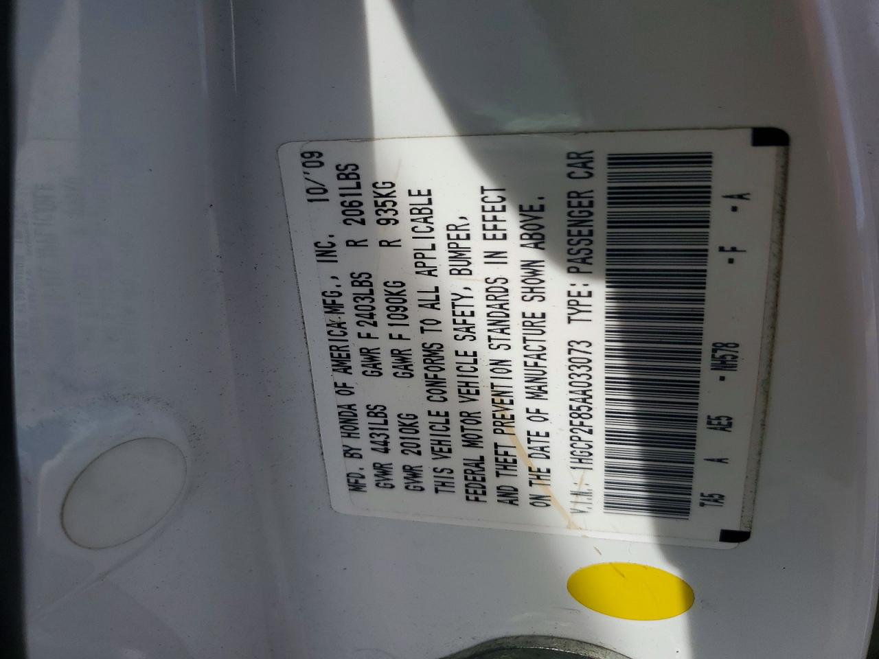 2010 Honda Accord Exl White vin: 1HGCP2F85AA033073