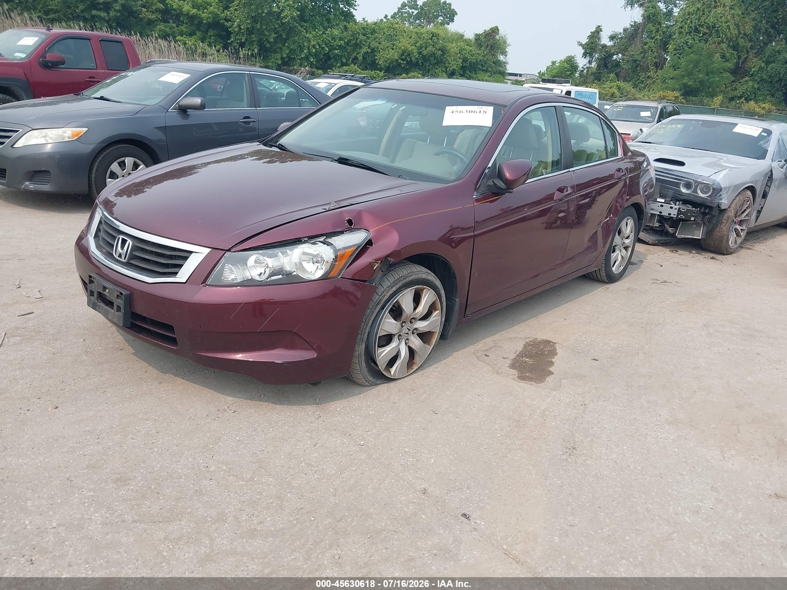 2010 Honda Accord 2.4 Ex-l Maroon vin: 1HGCP2F85AA090938