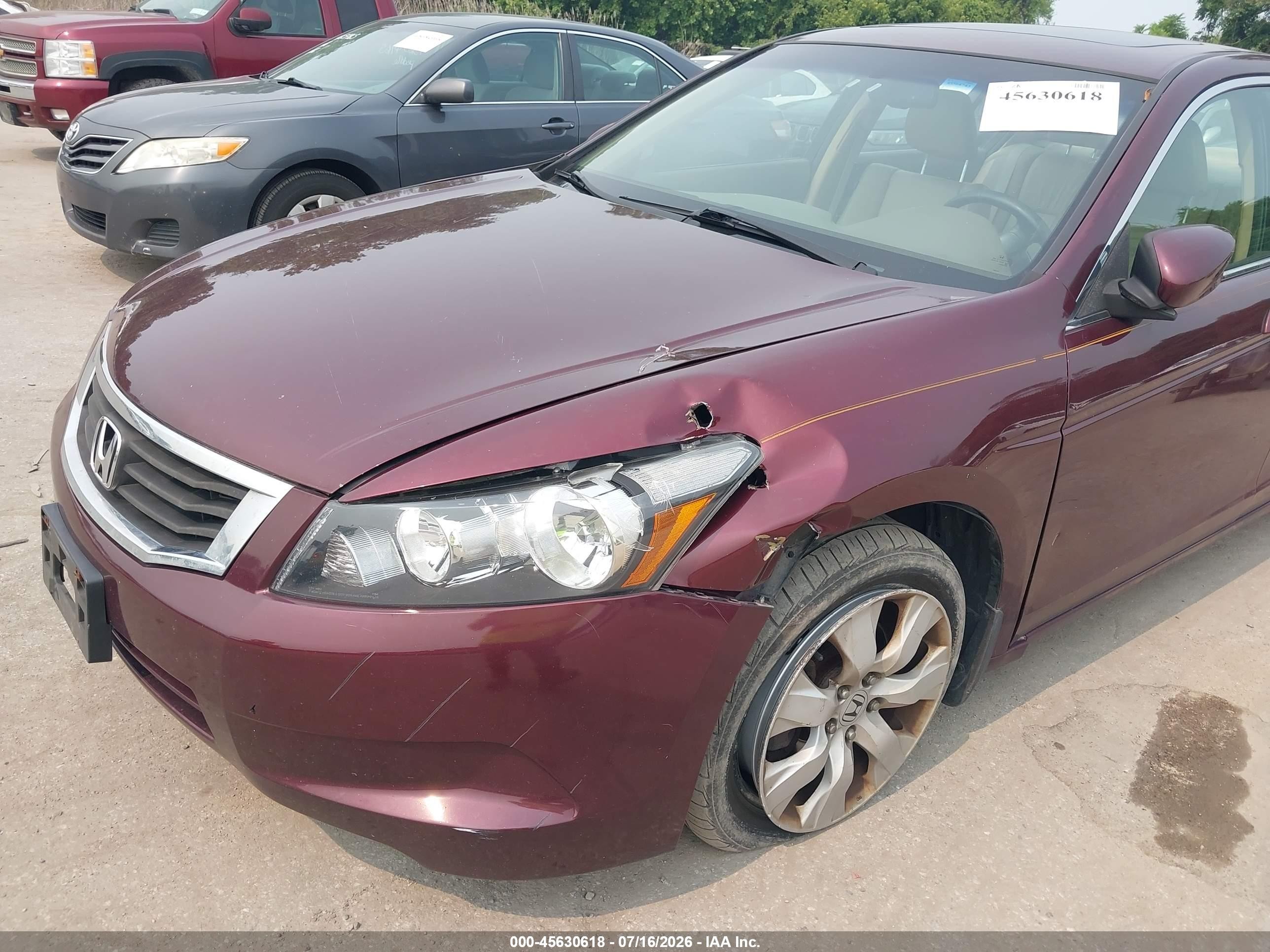 2010 Honda Accord 2.4 Ex-l Maroon vin: 1HGCP2F85AA090938