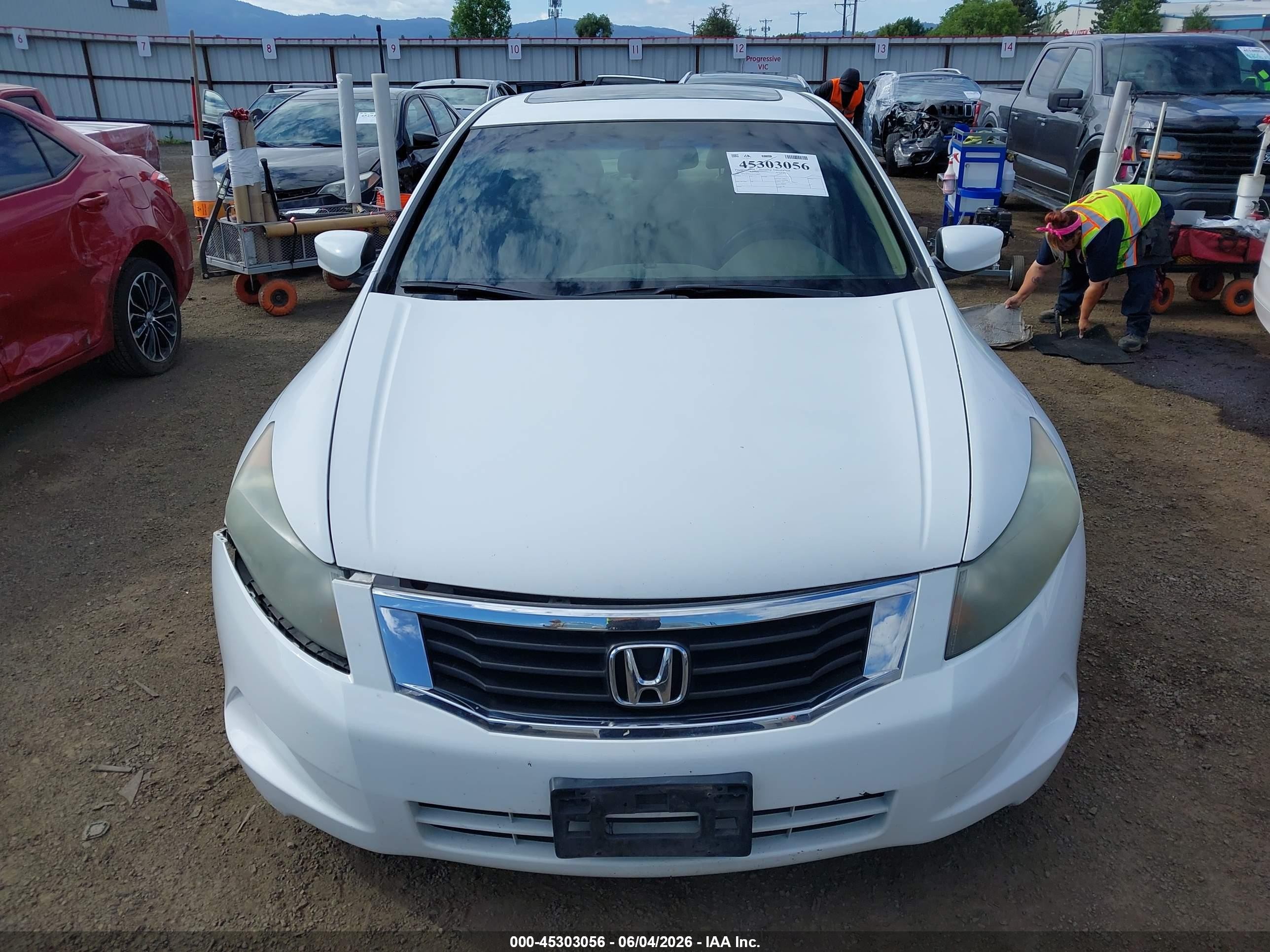 2010 Honda Accord 2.4 Ex-l White vin: 1HGCP2F85AA156047