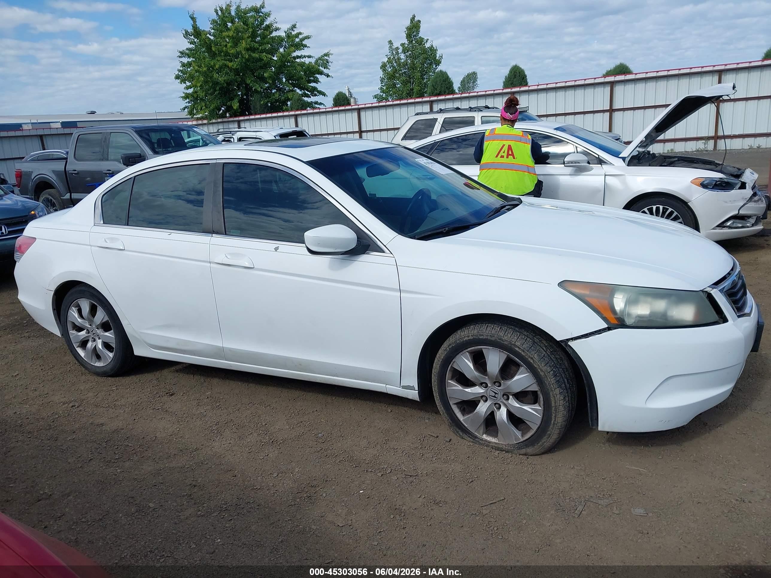 2010 Honda Accord 2.4 Ex-l White vin: 1HGCP2F85AA156047