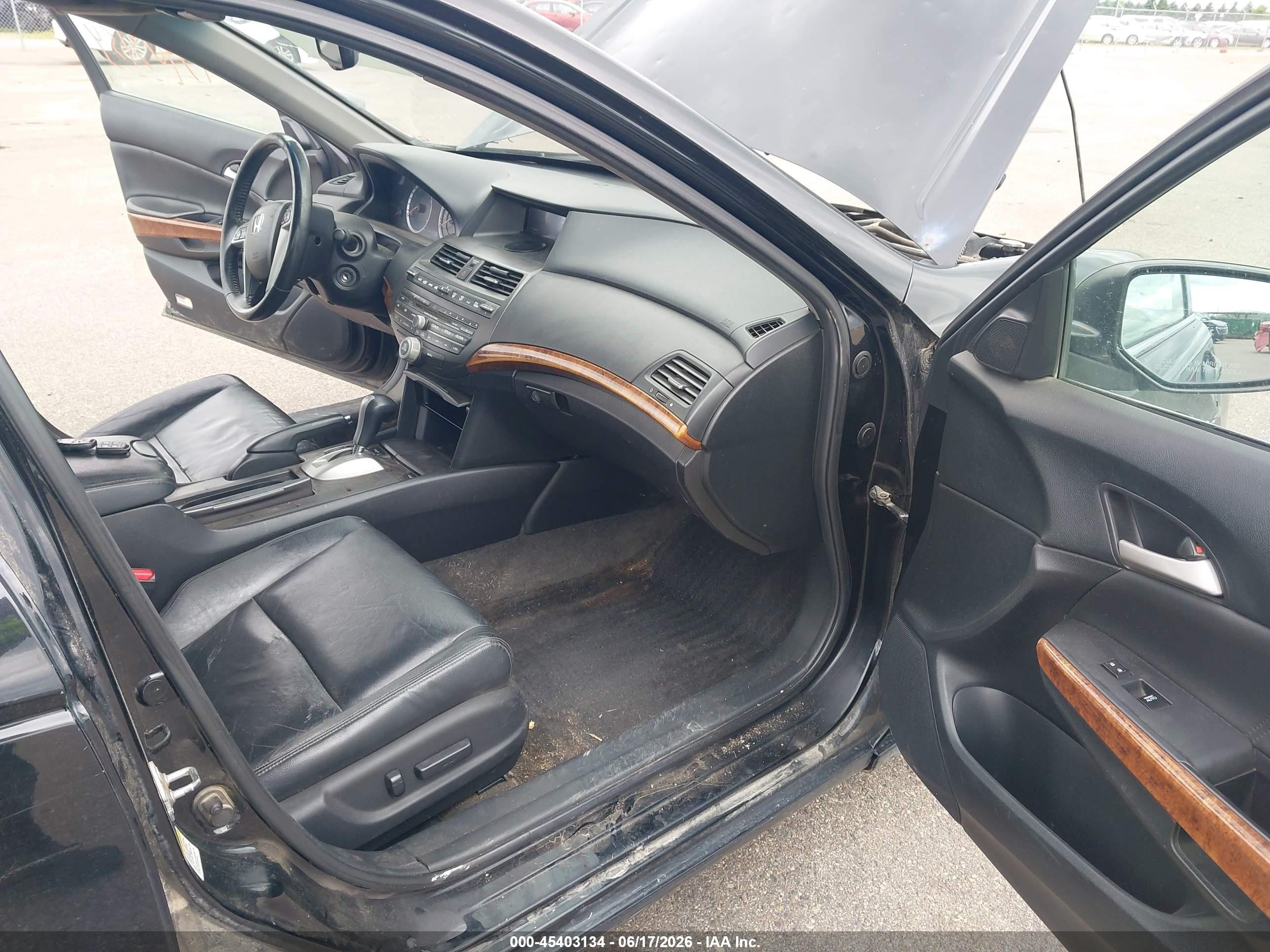 2011 Honda Accord 2.4 Ex-l Black vin: 1HGCP2F85BA052398
