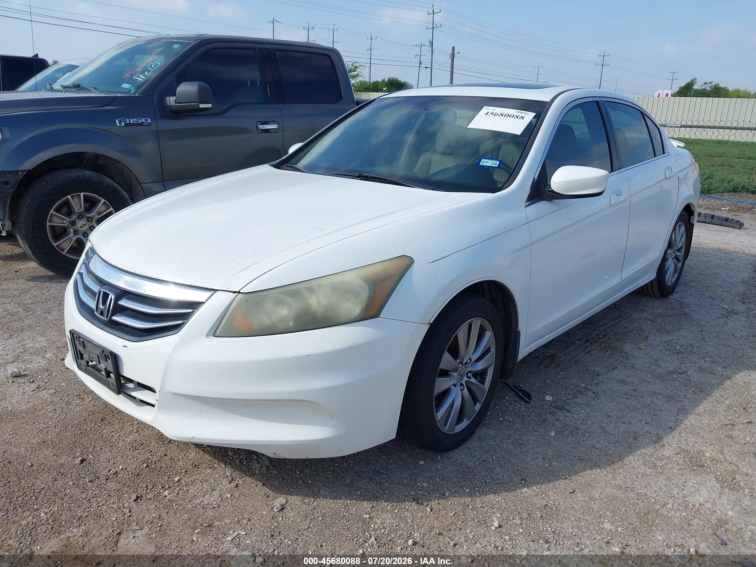 2011 Honda Accord 2.4 Ex-l White vin: 1HGCP2F85BA101986