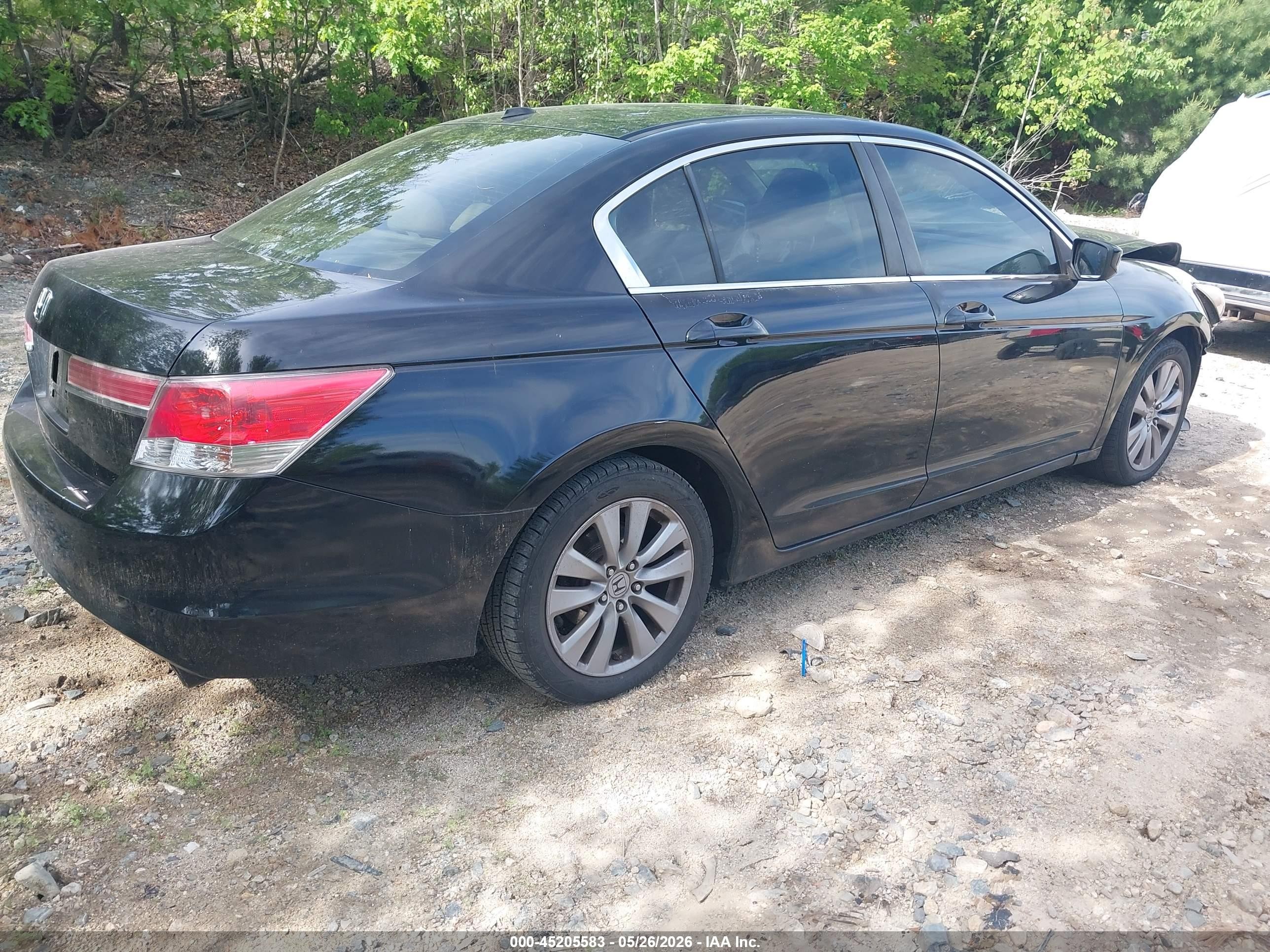 2011 Honda Accord 2.4 Ex-l Black vin: 1HGCP2F85BA126600