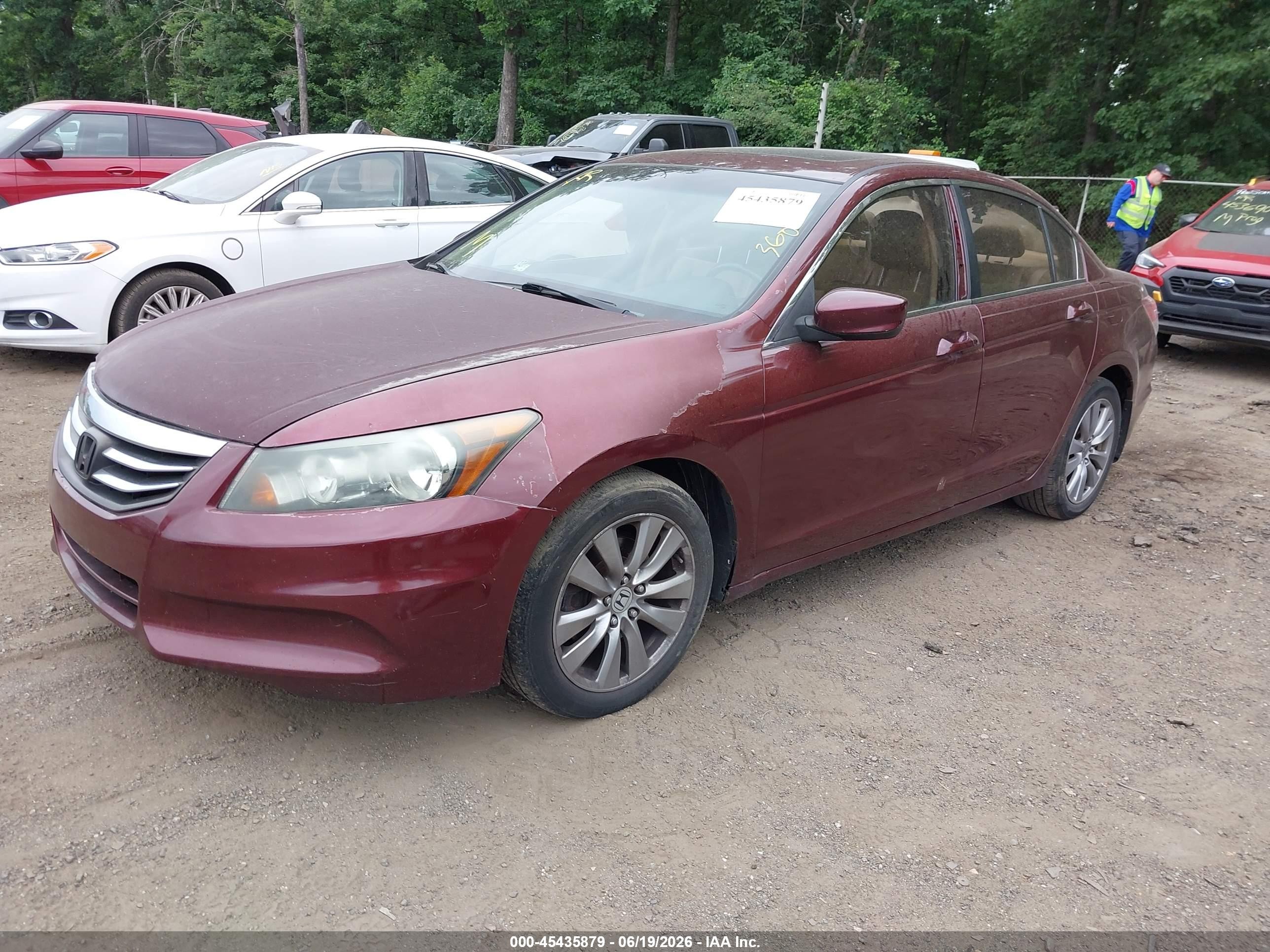 2011 Honda Accord 2.4 Ex-l Burgundy vin: 1HGCP2F85BA150783
