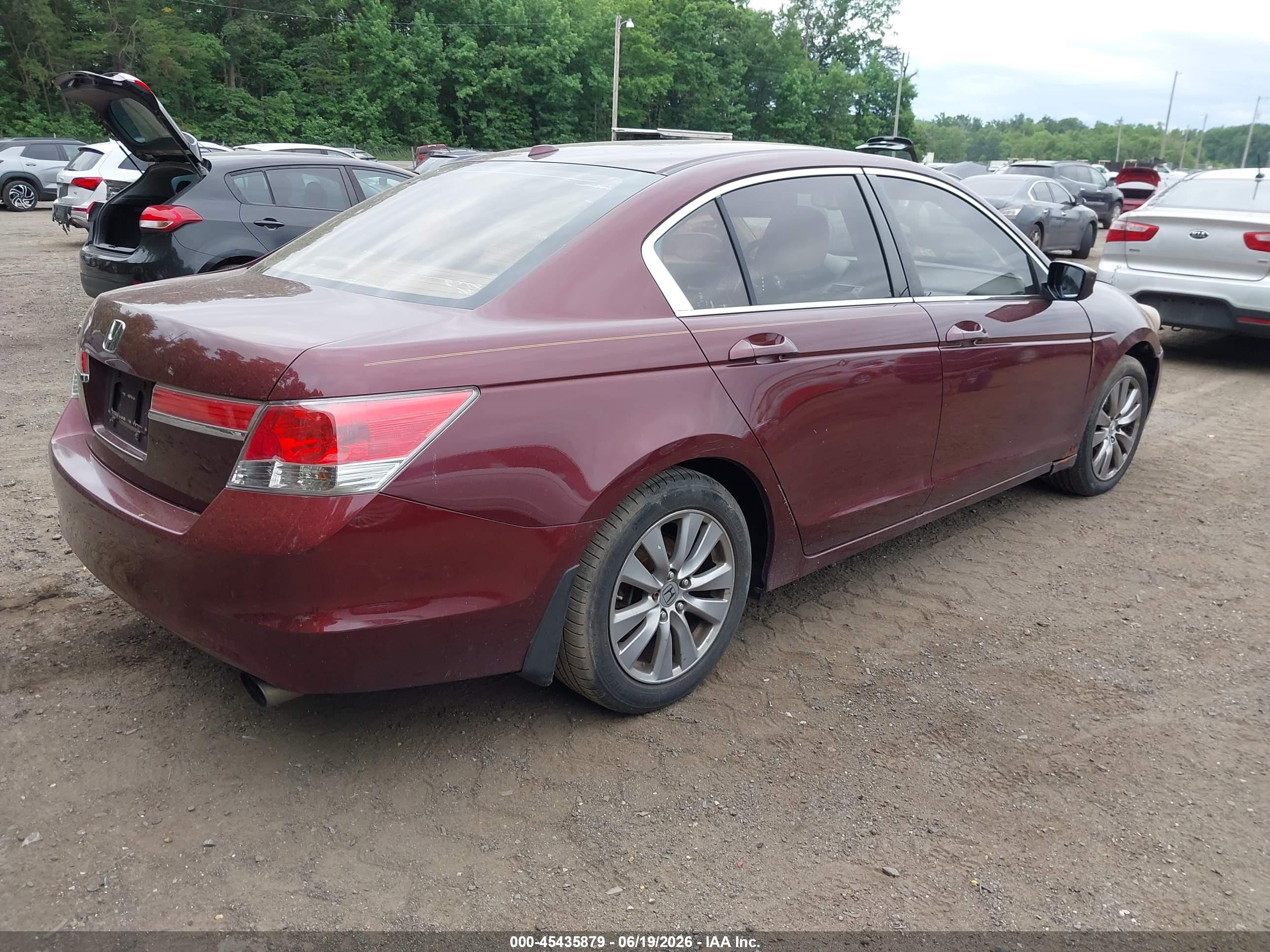 2011 Honda Accord 2.4 Ex-l Burgundy vin: 1HGCP2F85BA150783