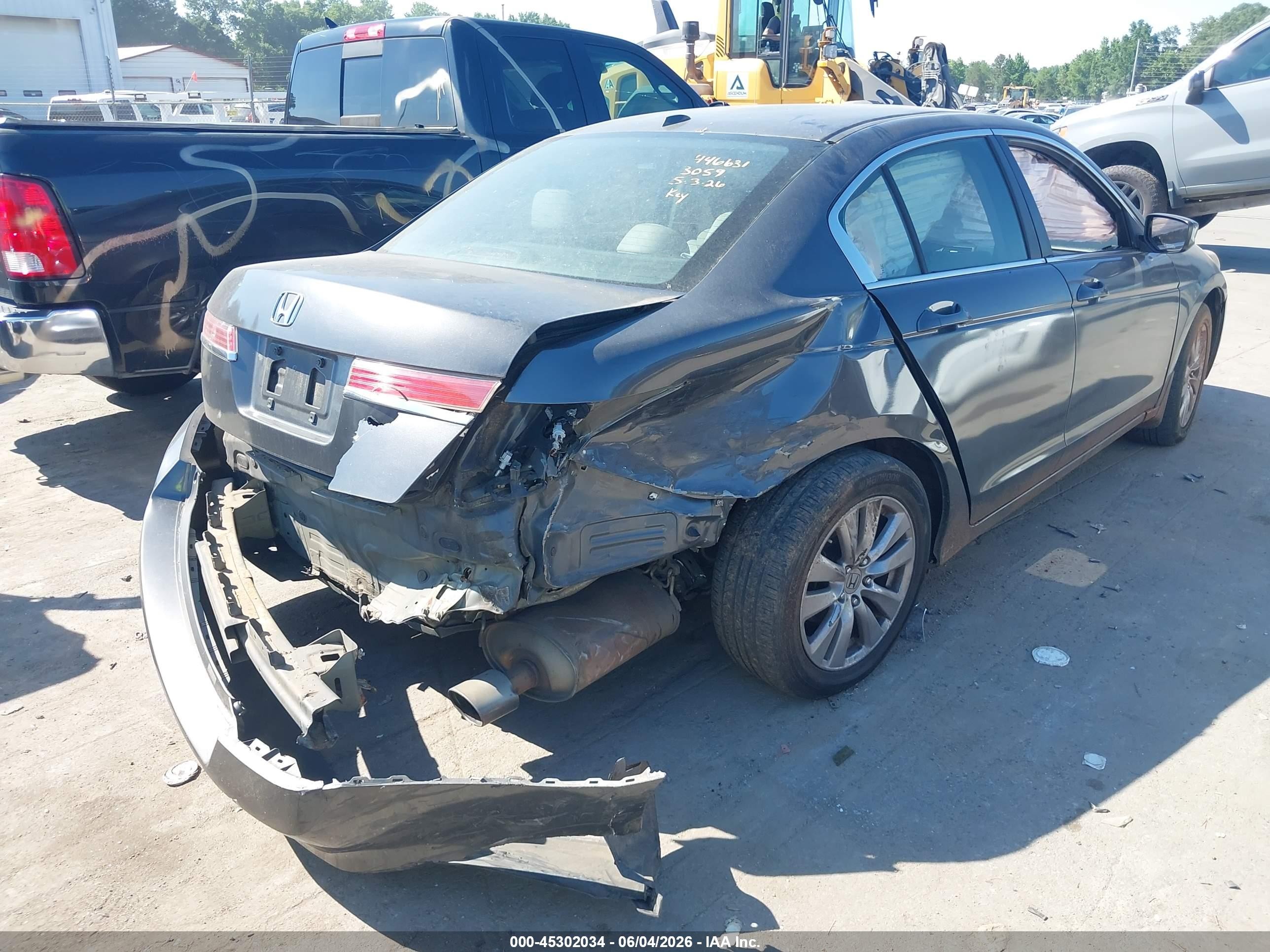 2012 Honda Accord 2.4 Ex-l Gray vin: 1HGCP2F85CA173059