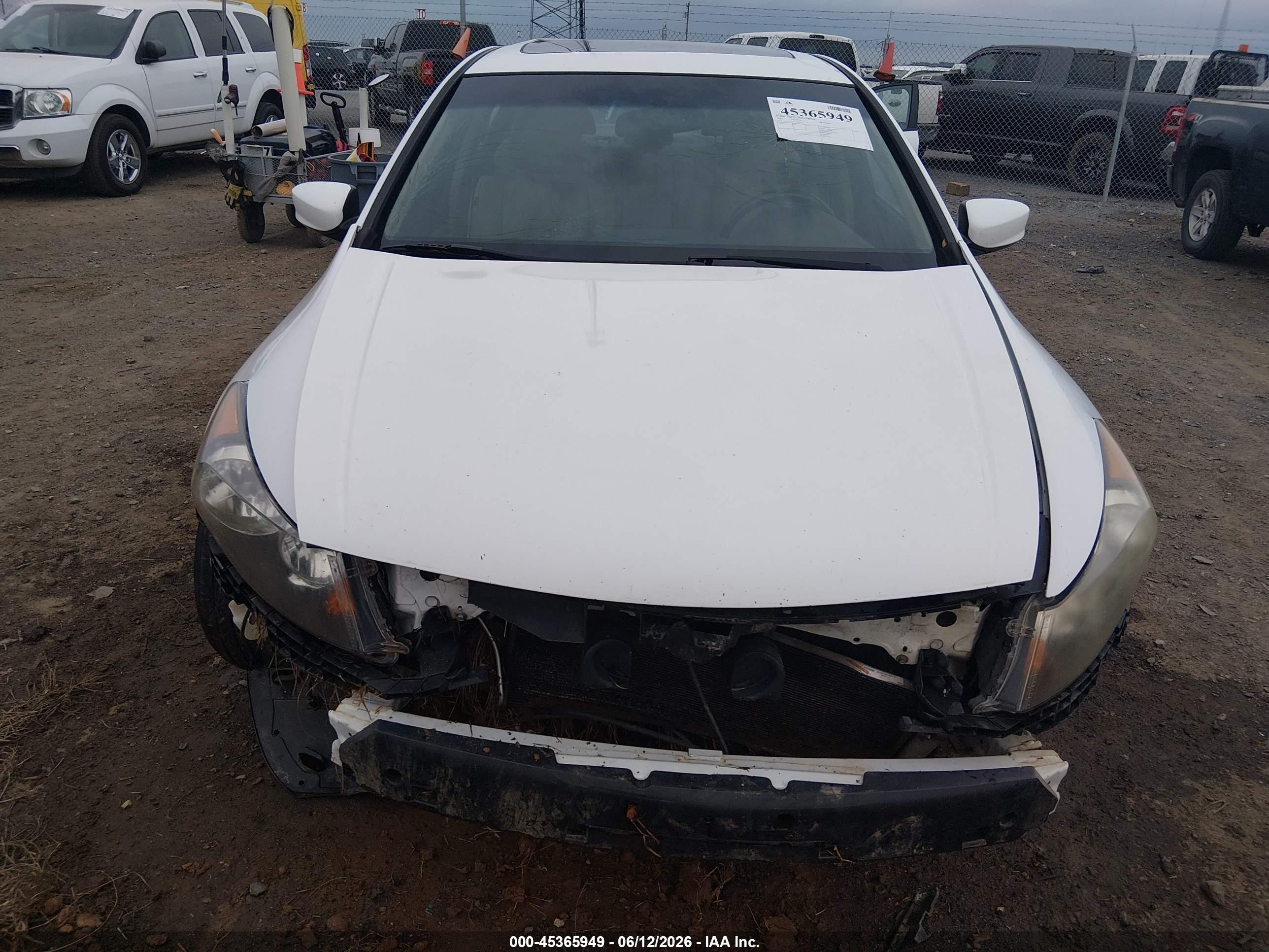 2012 Honda Accord 2.4 Ex-l White vin: 1HGCP2F85CA218372