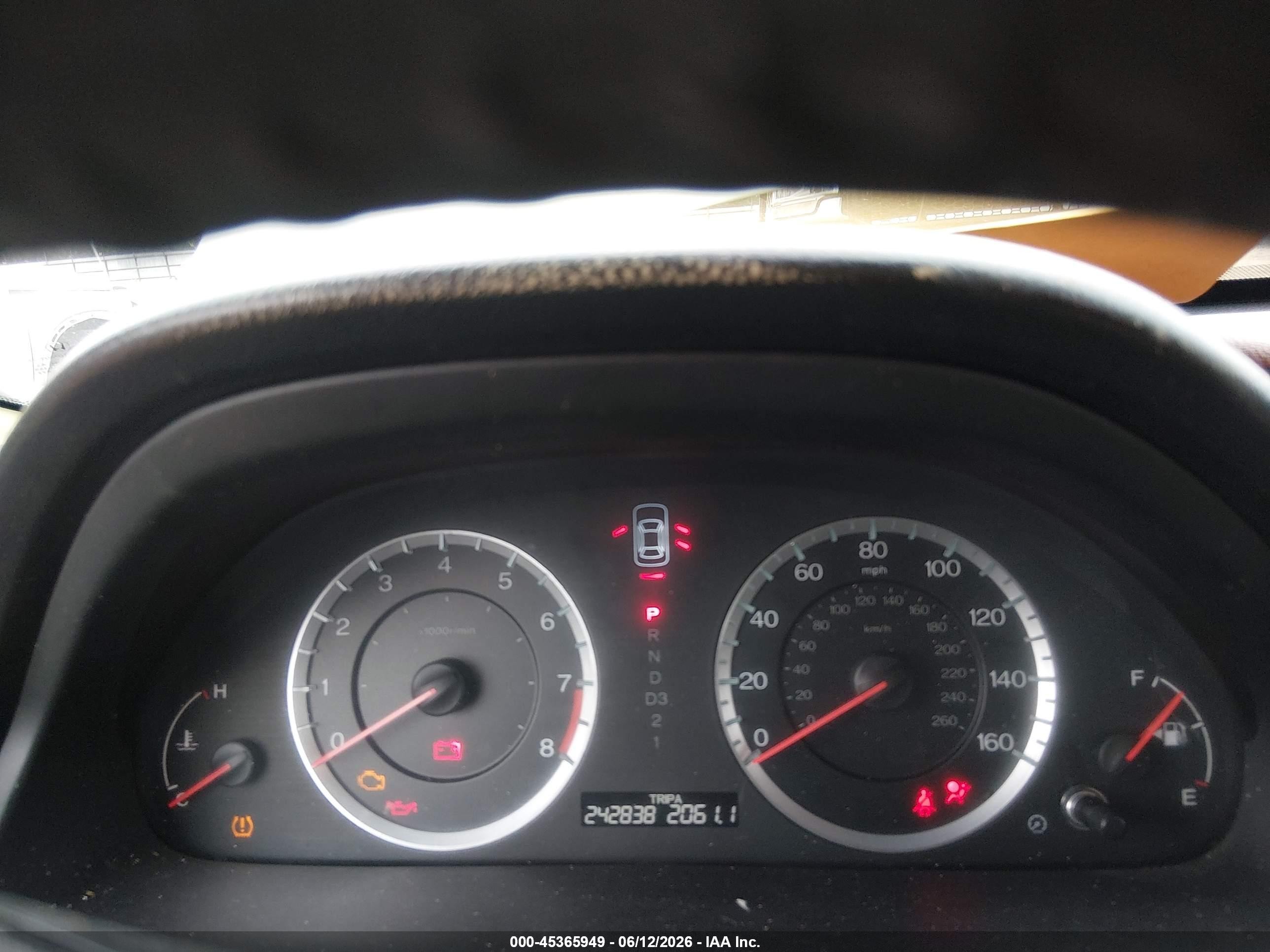 2012 Honda Accord 2.4 Ex-l White vin: 1HGCP2F85CA218372