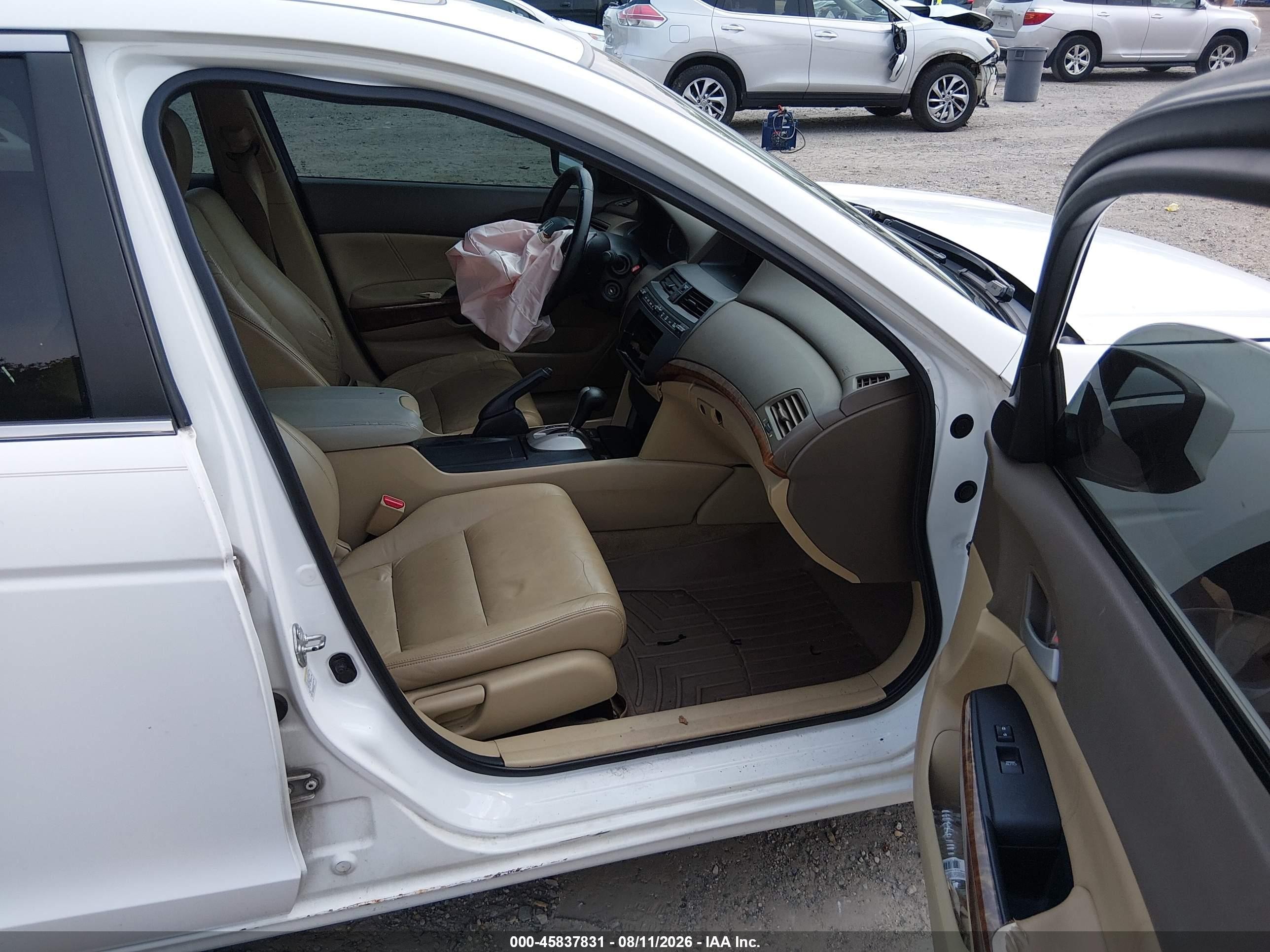 2010 Honda Accord 2.4 Ex-l White vin: 1HGCP2F86AA009381