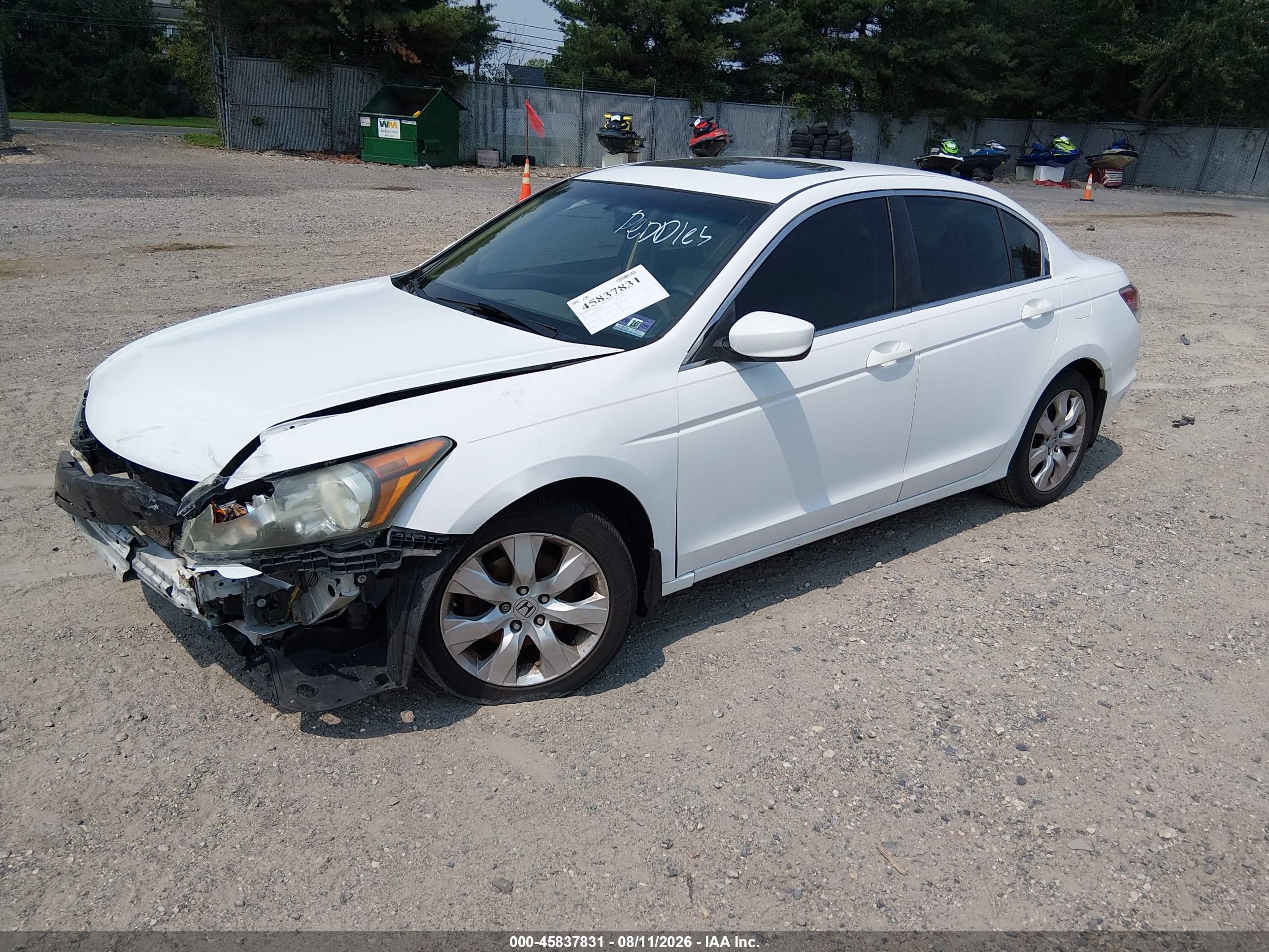 2010 Honda Accord 2.4 Ex-l White vin: 1HGCP2F86AA009381