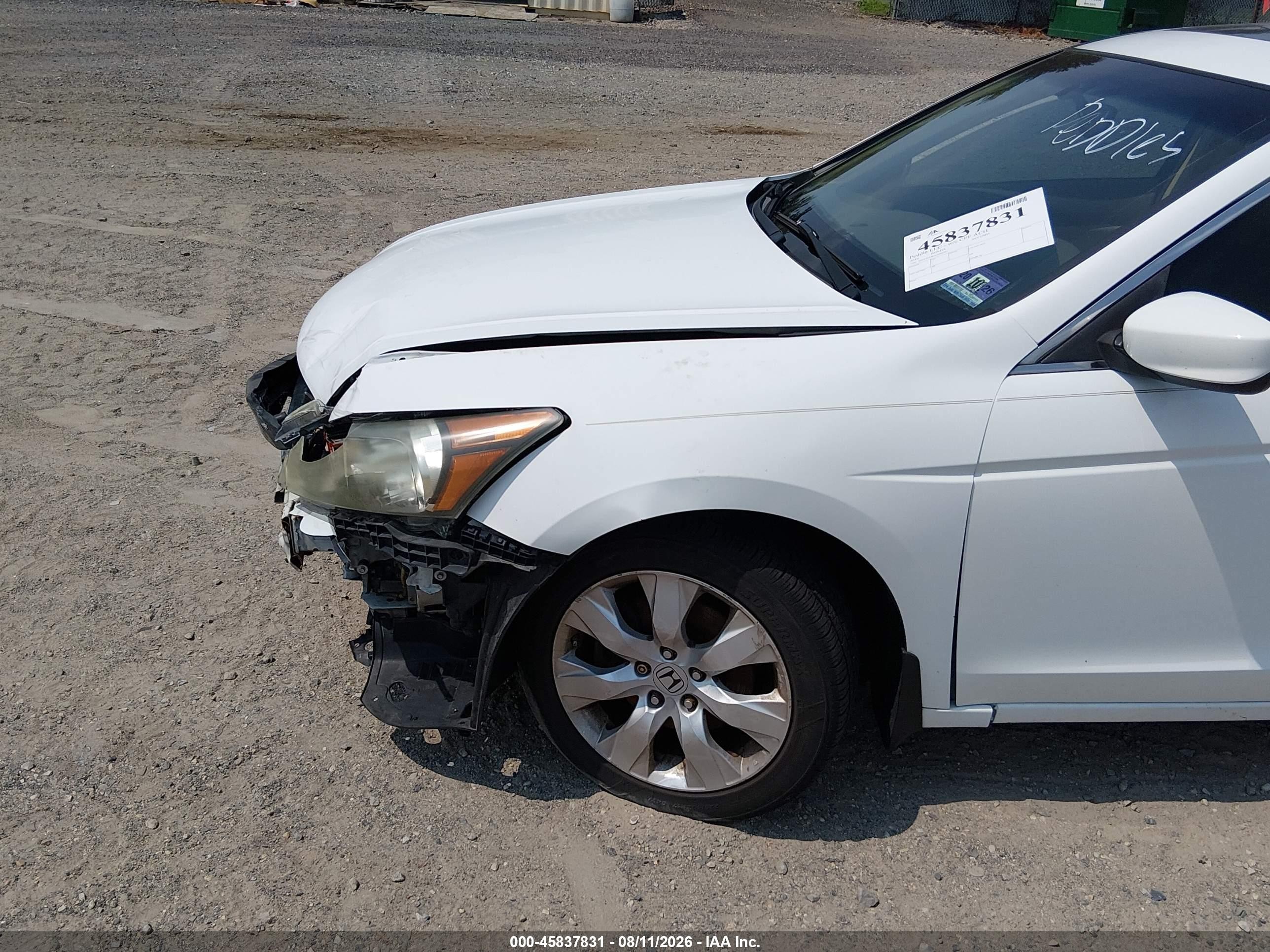 2010 Honda Accord 2.4 Ex-l White vin: 1HGCP2F86AA009381