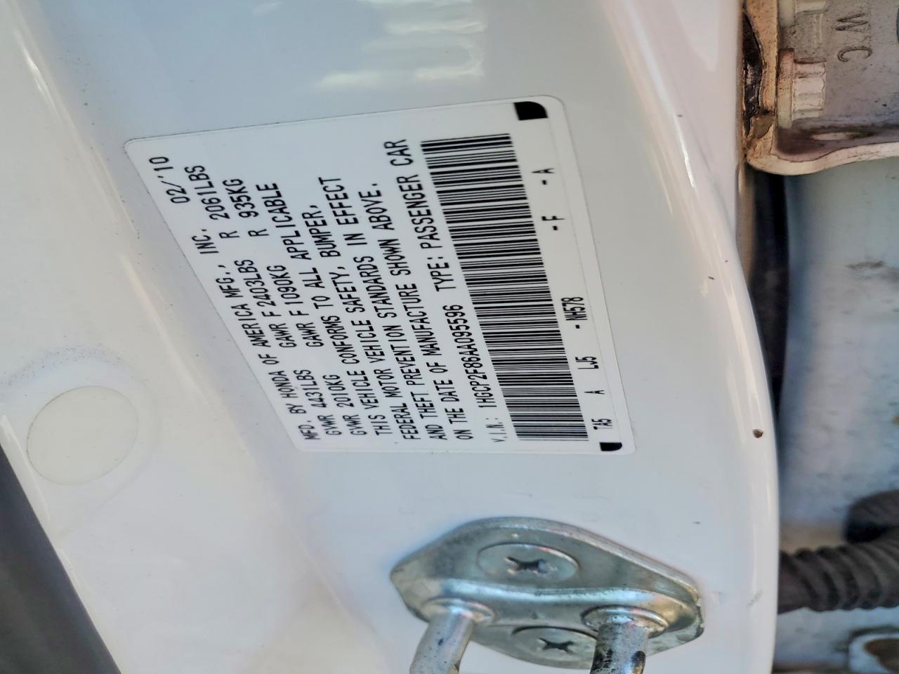2010 Honda Accord Exl Белый vin: 1HGCP2F86AA095596