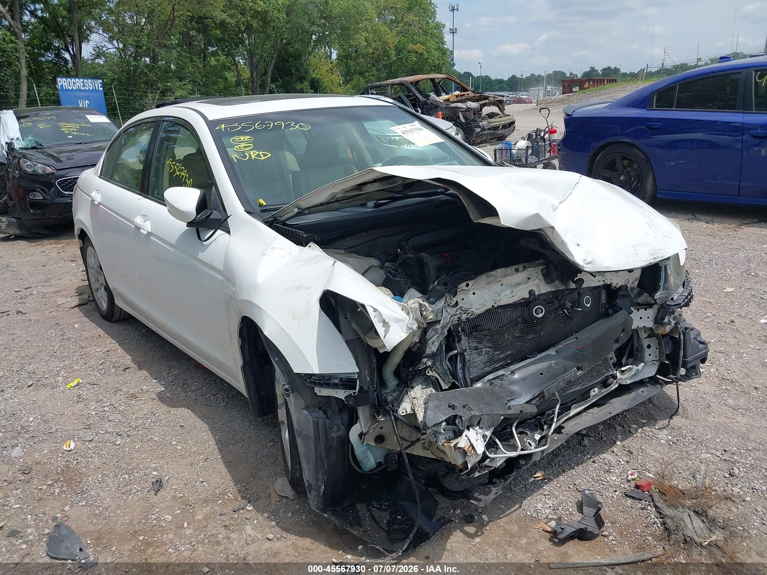 2010 Honda Accord 2.4 Ex-l Белый vin: 1HGCP2F86AA114129