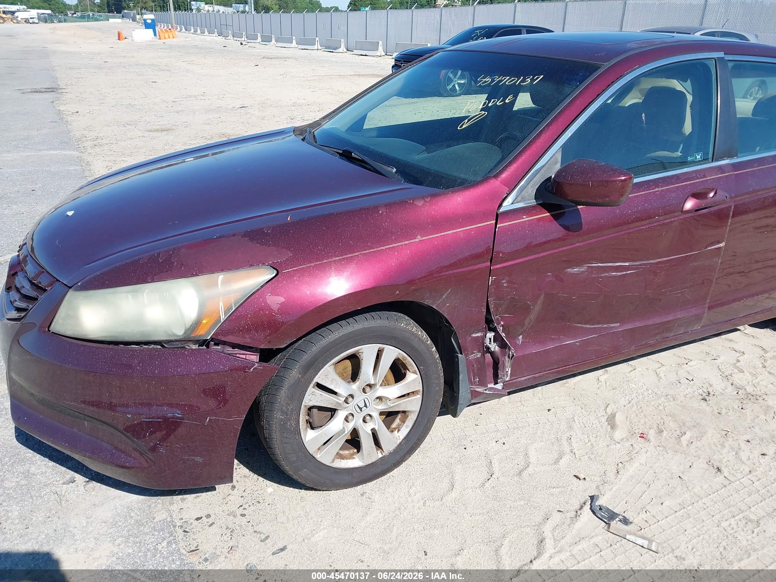 2011 Honda Accord 2.4 Ex-l Burgundy vin: 1HGCP2F86BA060185