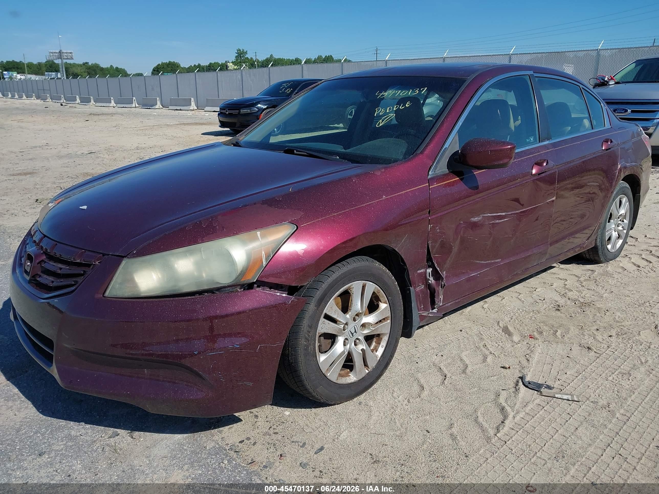 2011 Honda Accord 2.4 Ex-l Burgundy vin: 1HGCP2F86BA060185