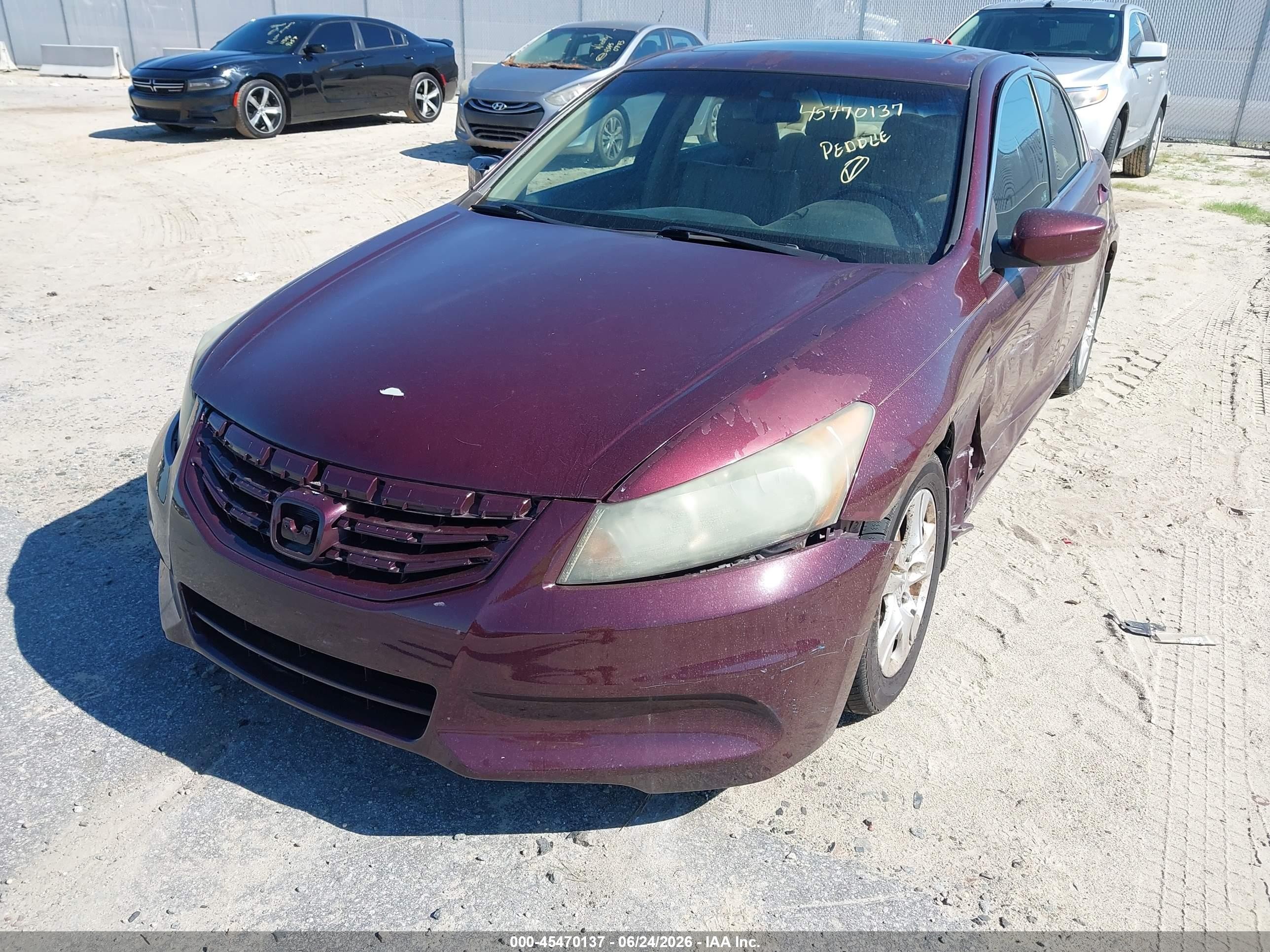 2011 Honda Accord 2.4 Ex-l Burgundy vin: 1HGCP2F86BA060185