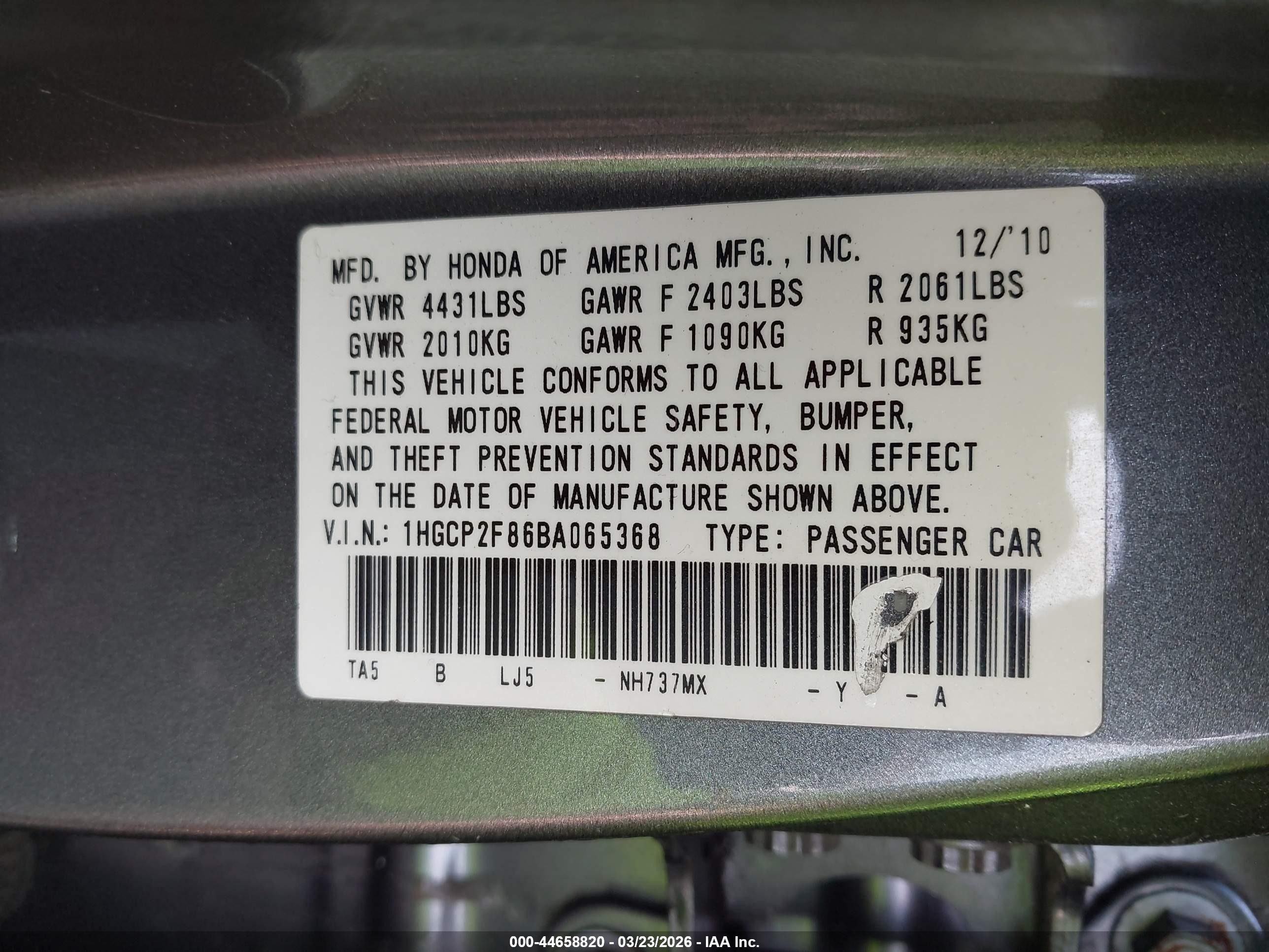 2011 Honda Accord 2.4 Ex-l Gray vin: 1HGCP2F86BA065368